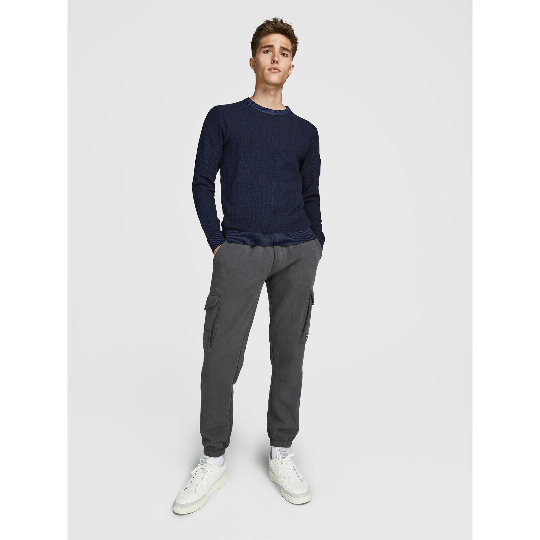 Jack&Jones Долнище анцуг Gordon 12195583 Сив Regular Fit - Pepit.bg