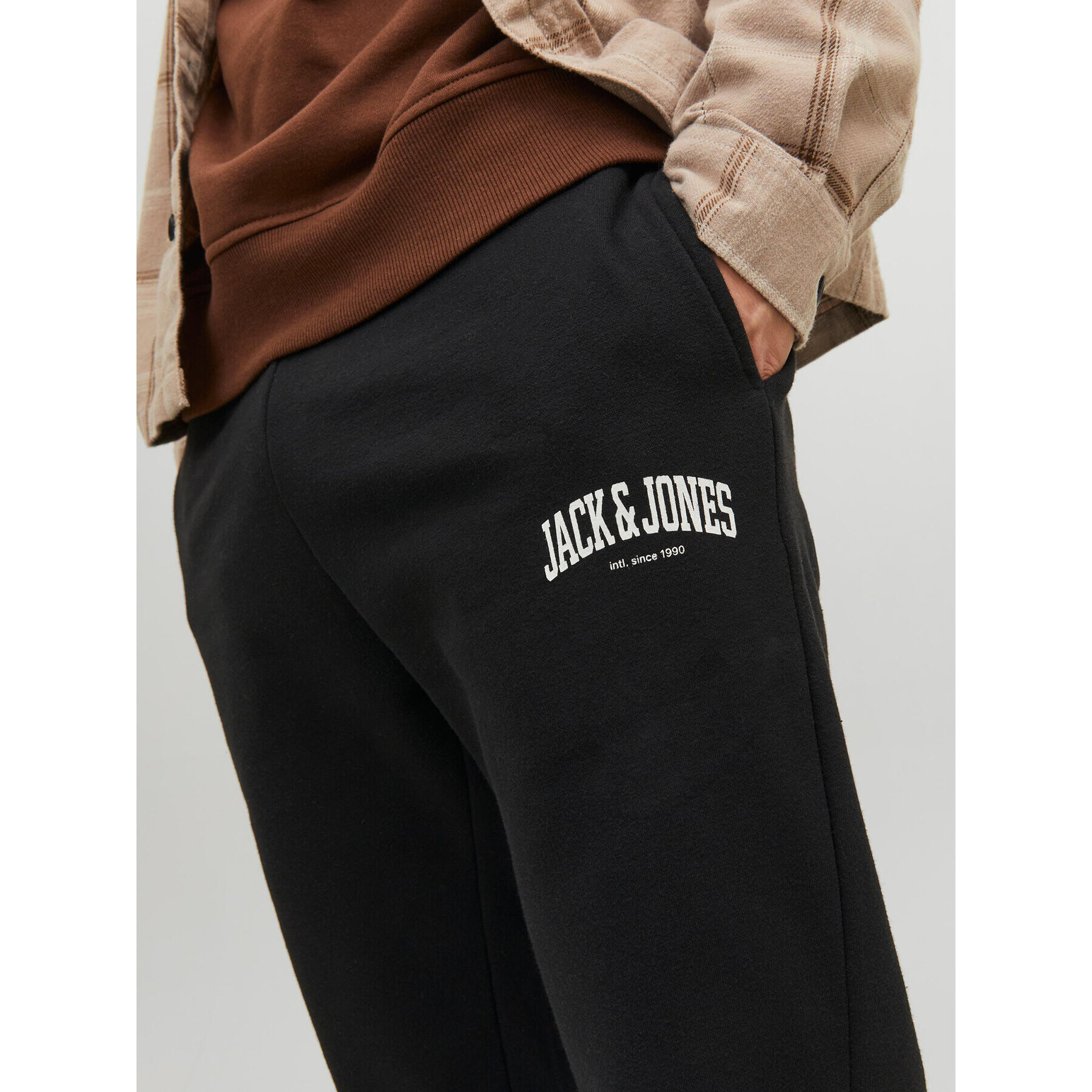 Jack&Jones Долнище анцуг Kane 12236479 Черен Loose Fit - Pepit.bg