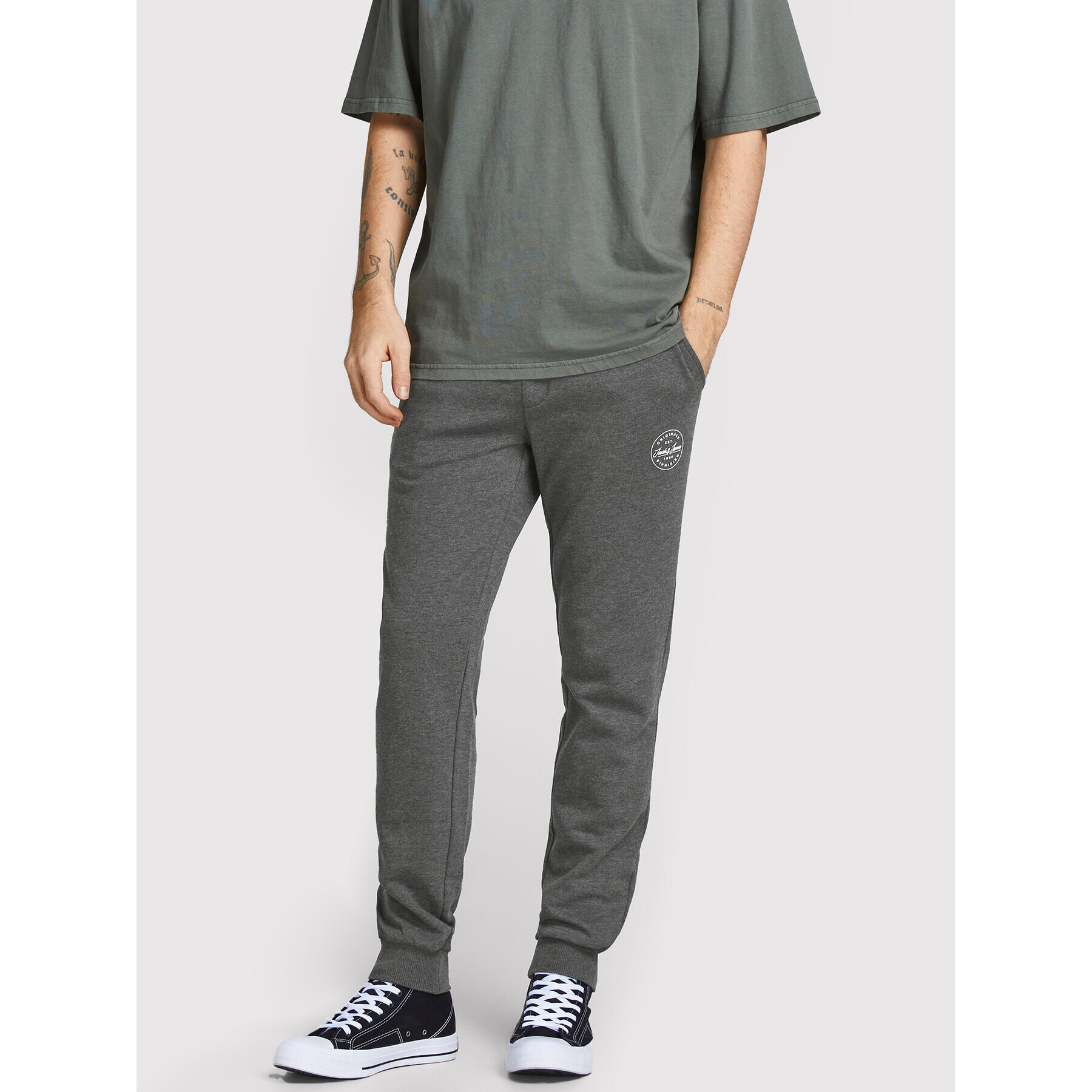Jack&Jones Долнище анцуг Gordon 12165322 Сив Regular Fit - Pepit.bg