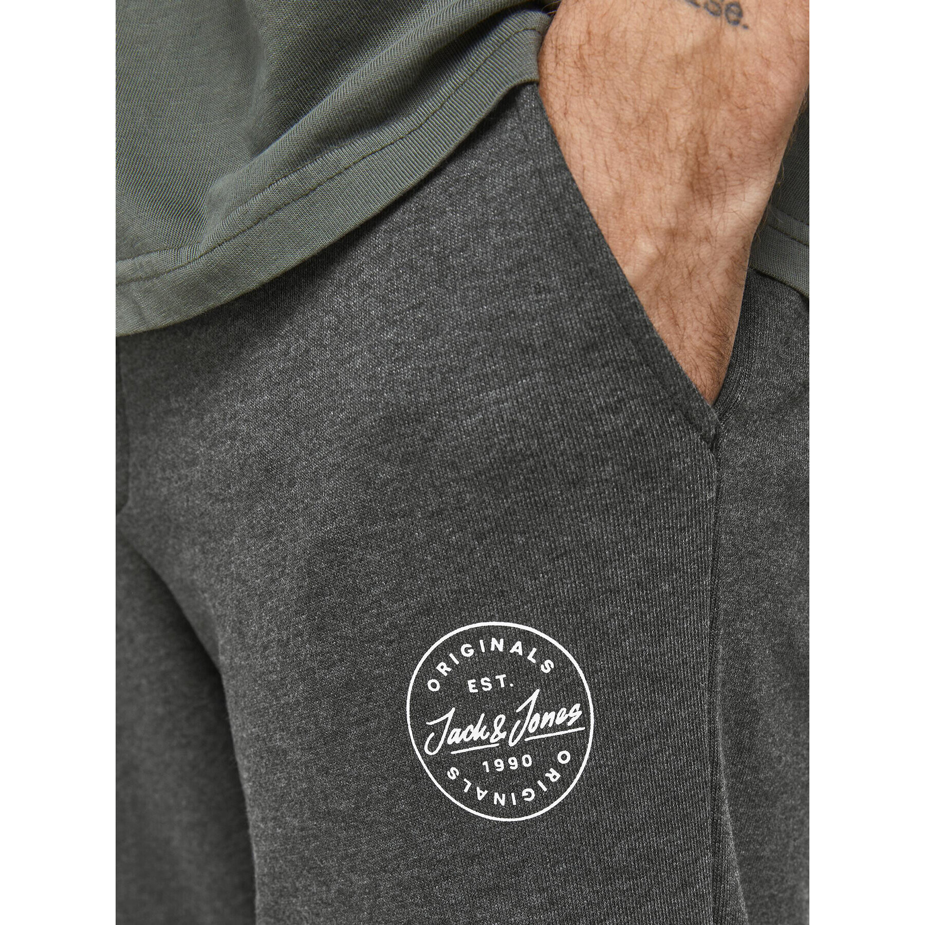 Jack&Jones Долнище анцуг Gordon 12165322 Сив Regular Fit - Pepit.bg