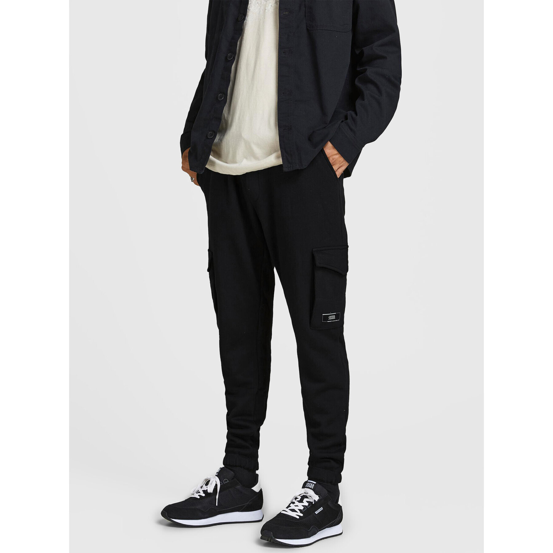 Jack&Jones Долнище анцуг Gordon 12195583 Черен Regular Fit - Pepit.bg
