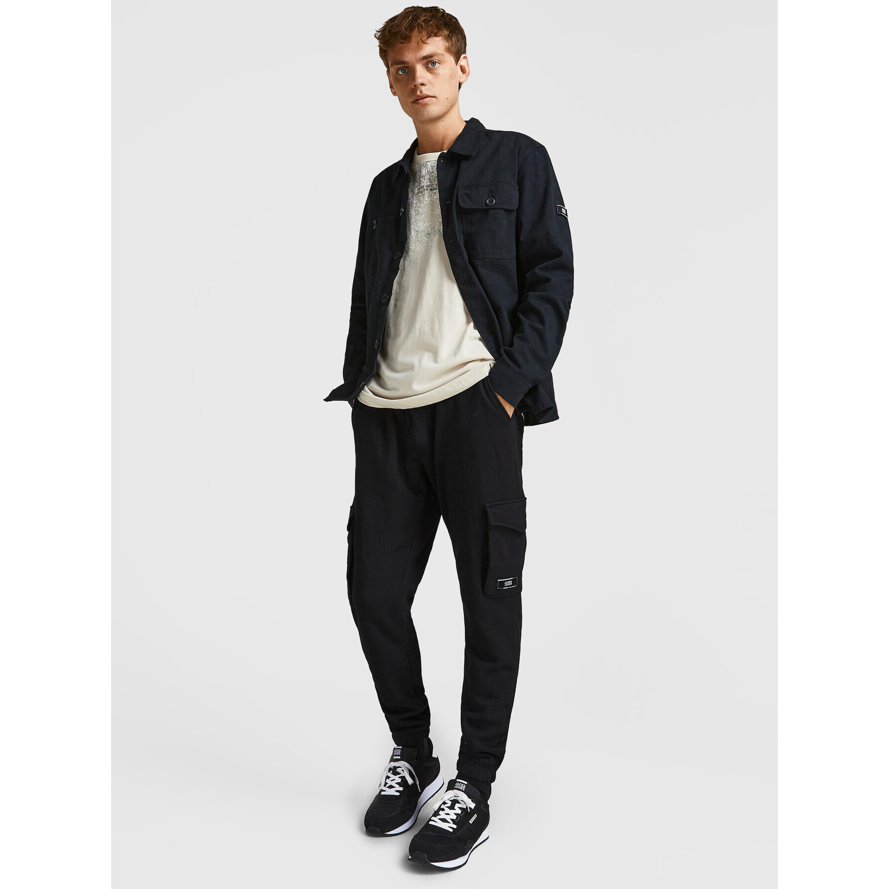 Jack&Jones Долнище анцуг Gordon 12195583 Черен Regular Fit - Pepit.bg