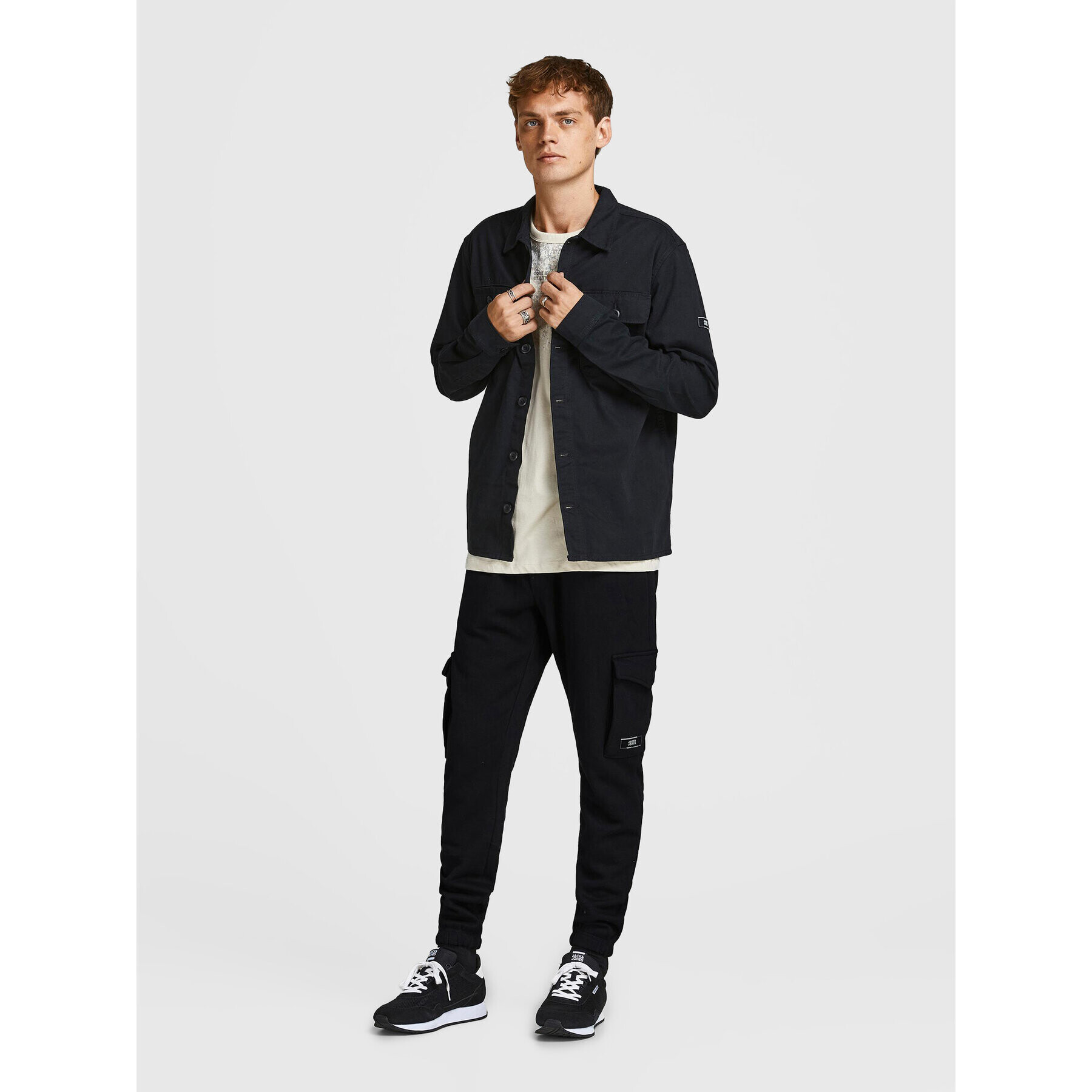 Jack&Jones Долнище анцуг Gordon 12195583 Черен Regular Fit - Pepit.bg