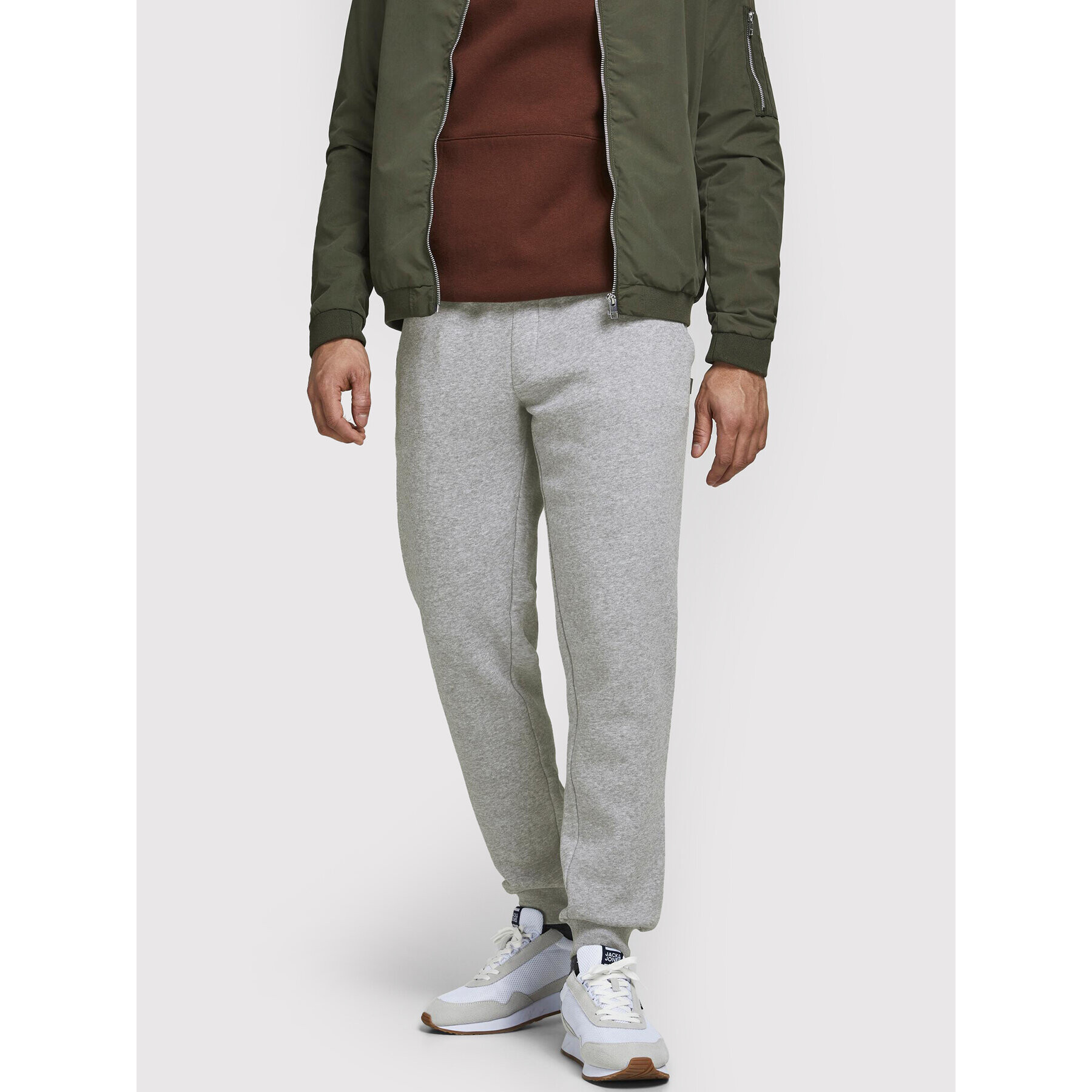 Jack&Jones Долнище анцуг Gordon 12195726 Сив Regular Fit - Pepit.bg