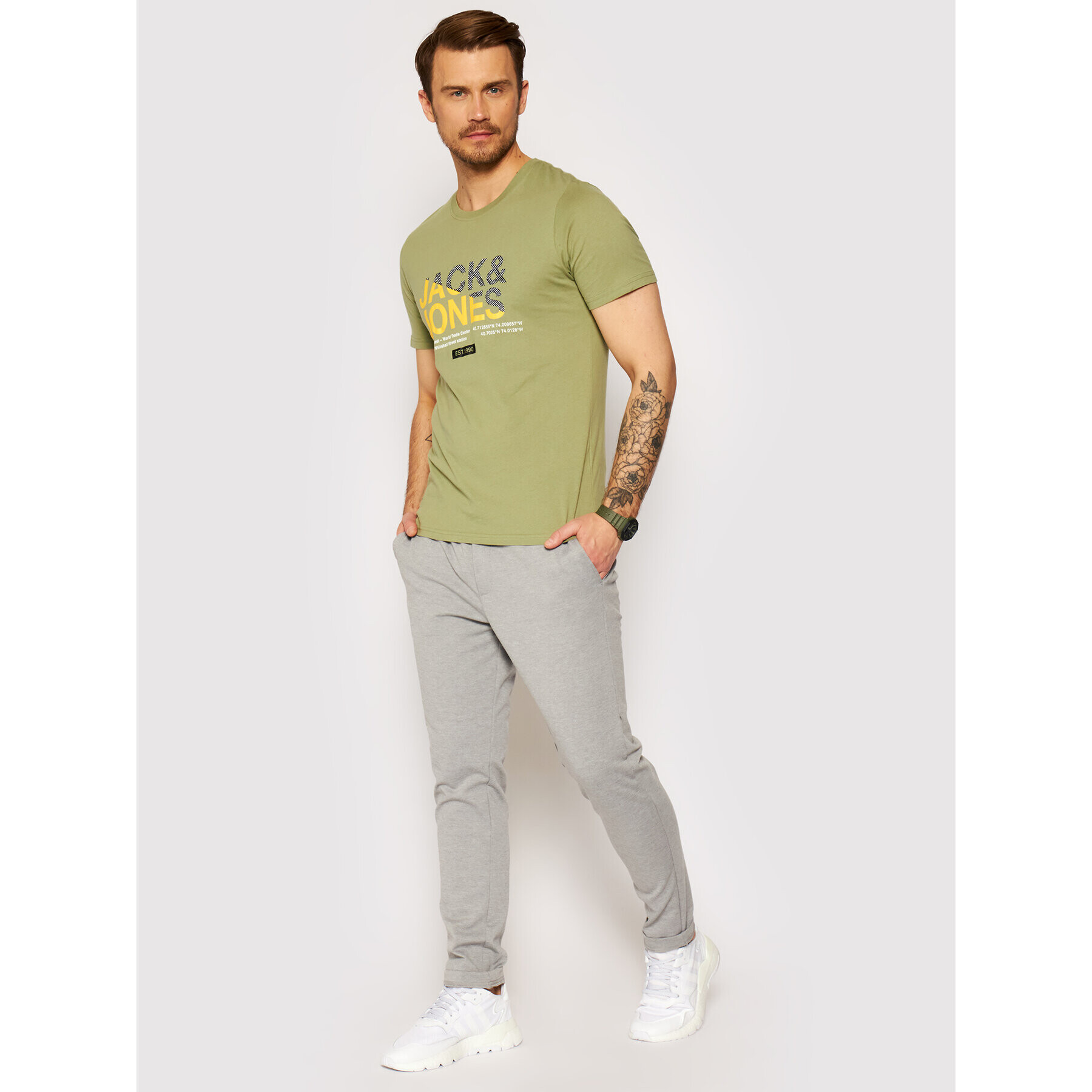 Jack&Jones Долнище анцуг Will 12189819 Сив Regular Fit - Pepit.bg