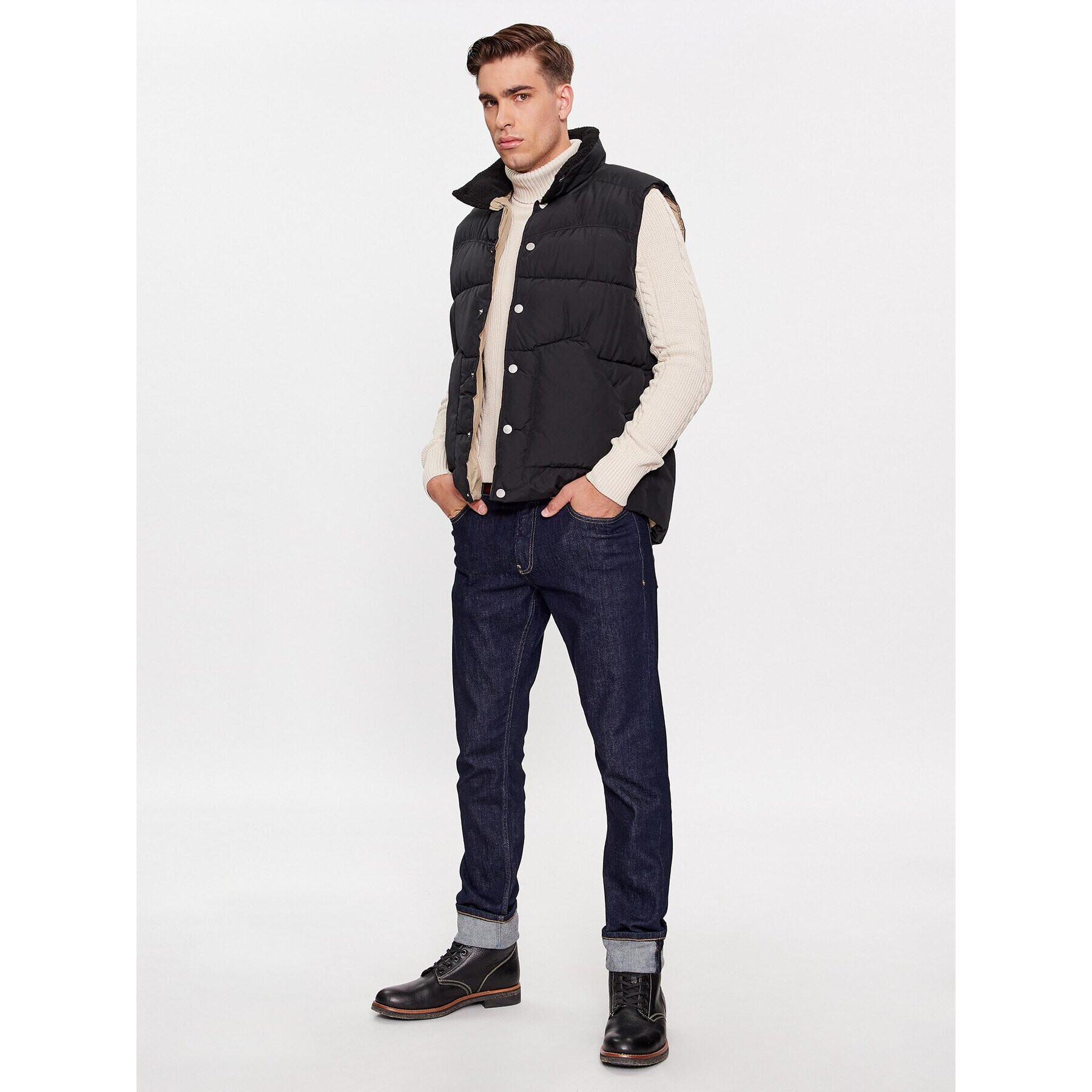 Jack&Jones Елек 12246676 Черен Regular Fit - Pepit.bg