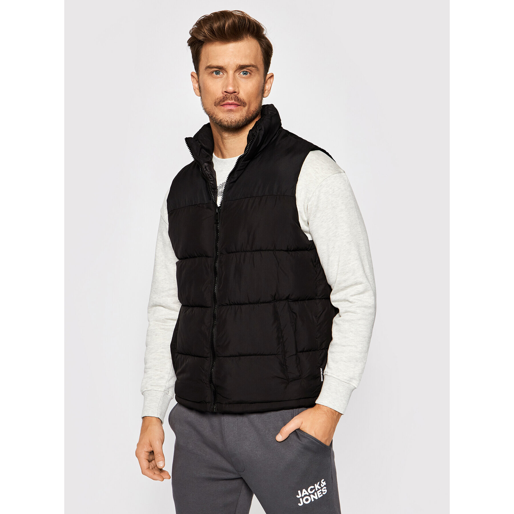 Jack&Jones Елек Paul 12189973 Черен Regular Fit - Pepit.bg