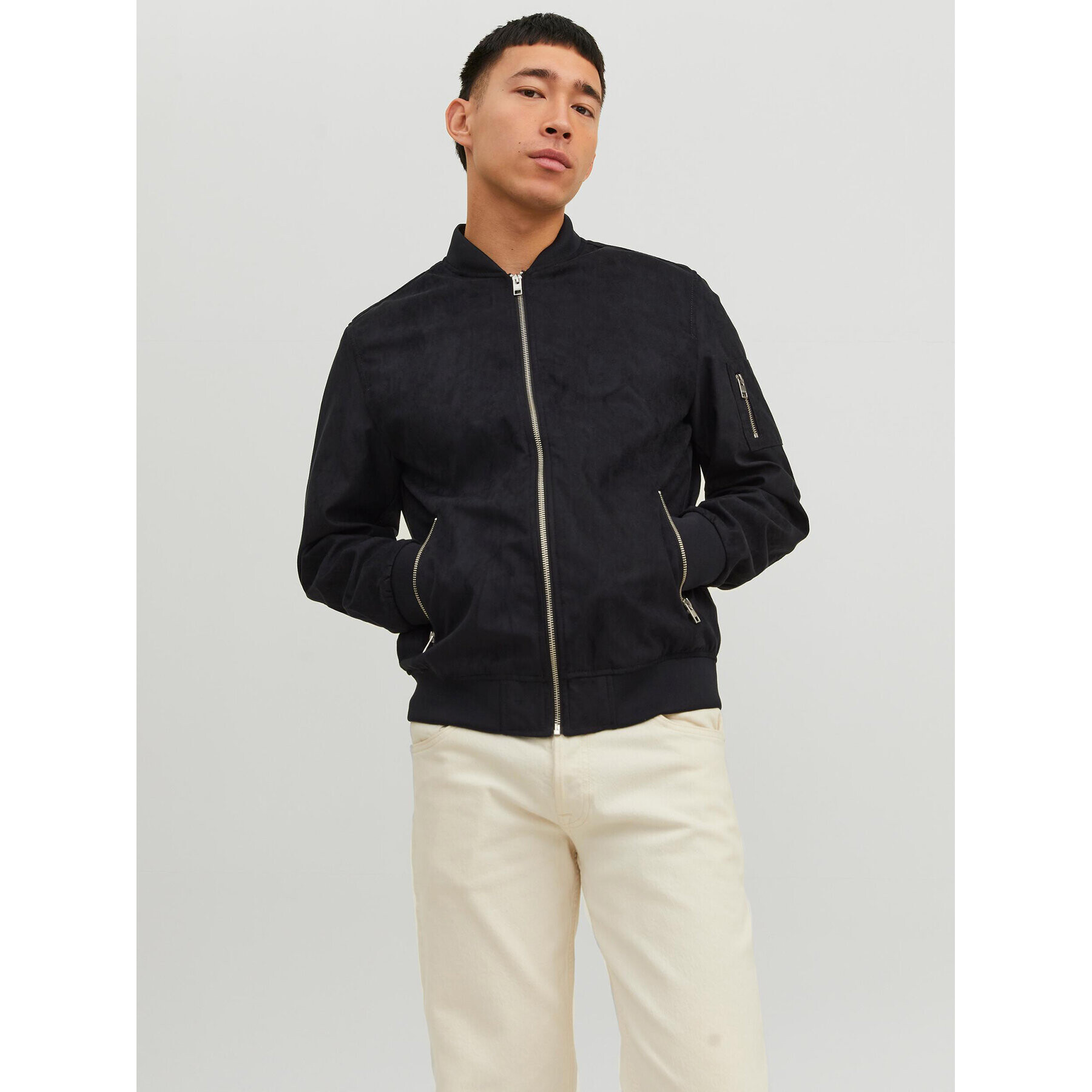 Jack&Jones Яке бомбър Rocky 12223651 Черен Regular Fit - Pepit.bg