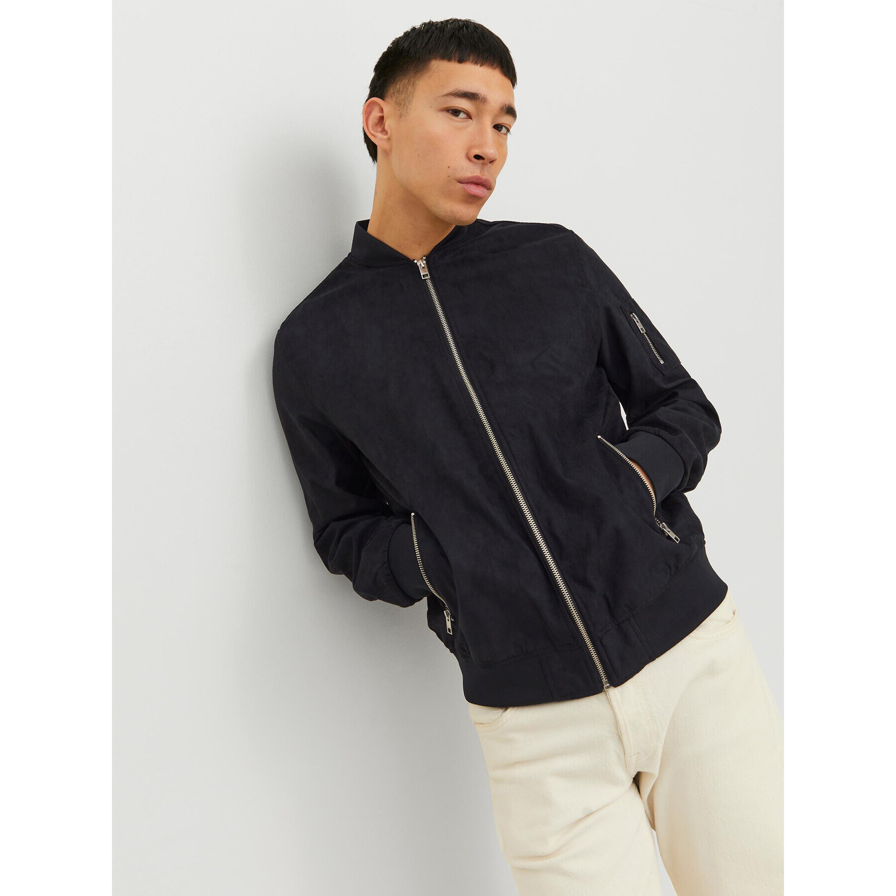 Jack&Jones Яке бомбър Rocky 12223651 Черен Regular Fit - Pepit.bg