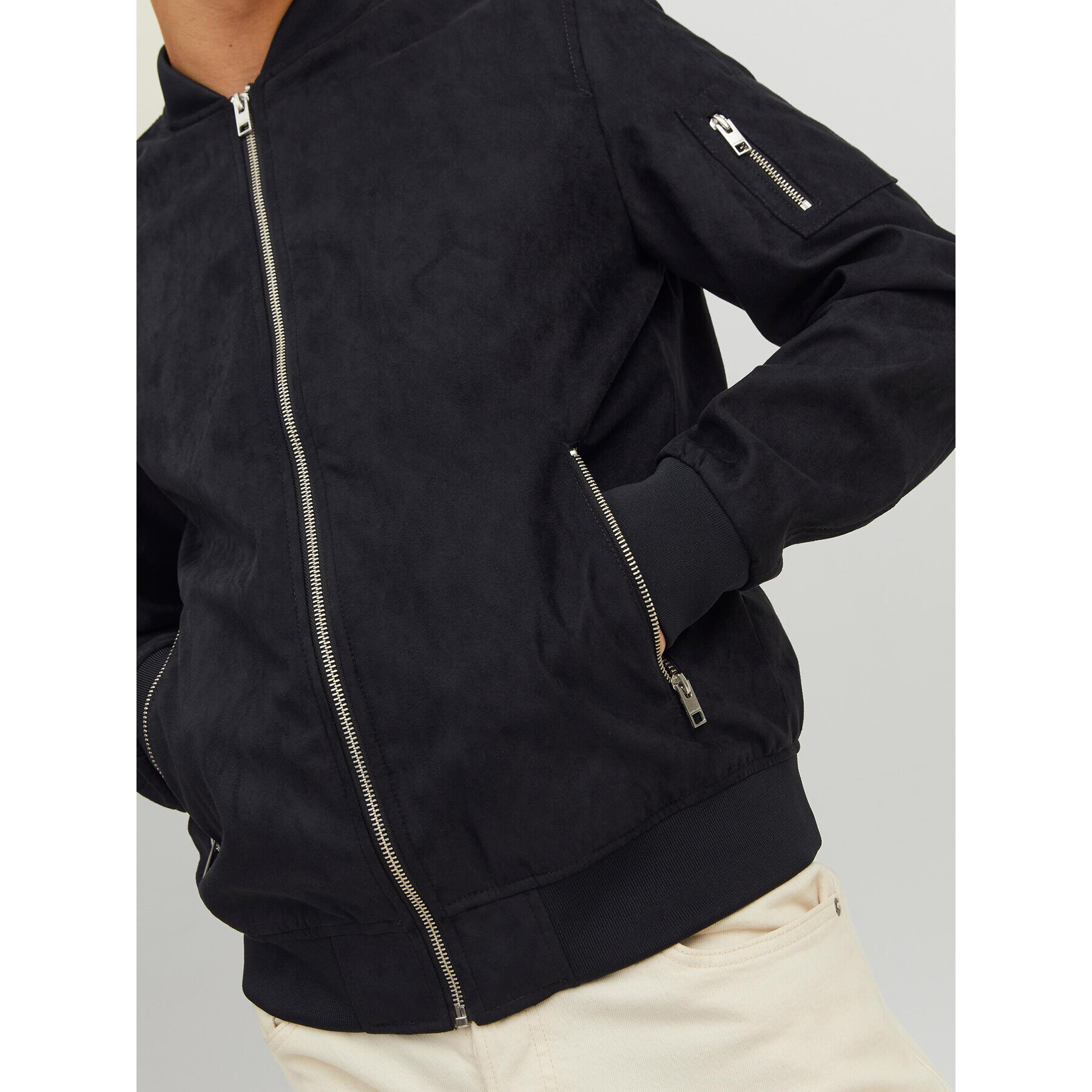 Jack&Jones Яке бомбър Rocky 12223651 Черен Regular Fit - Pepit.bg
