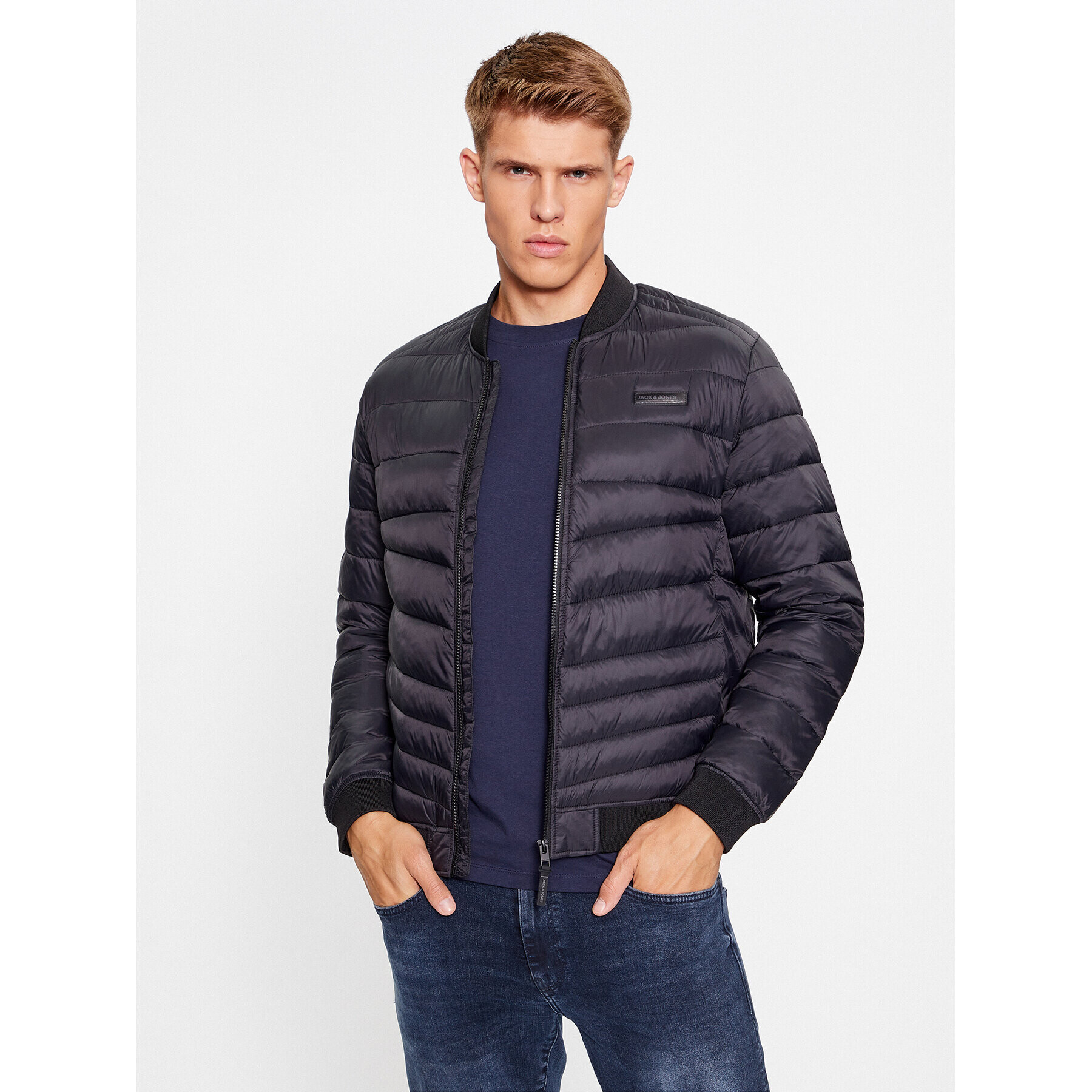 Jack&Jones Яке бомбър 12236154 Черен Regular Fit - Pepit.bg