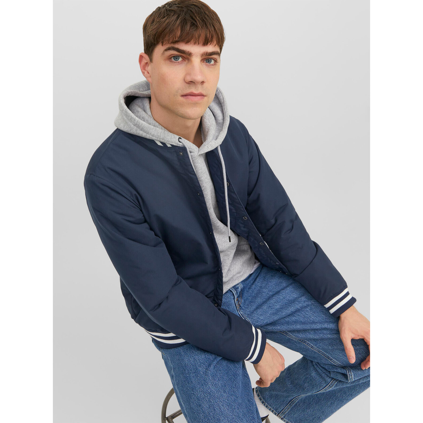 Jack&Jones Яке бомбър 12243232 Тъмносин Regular Fit - Pepit.bg