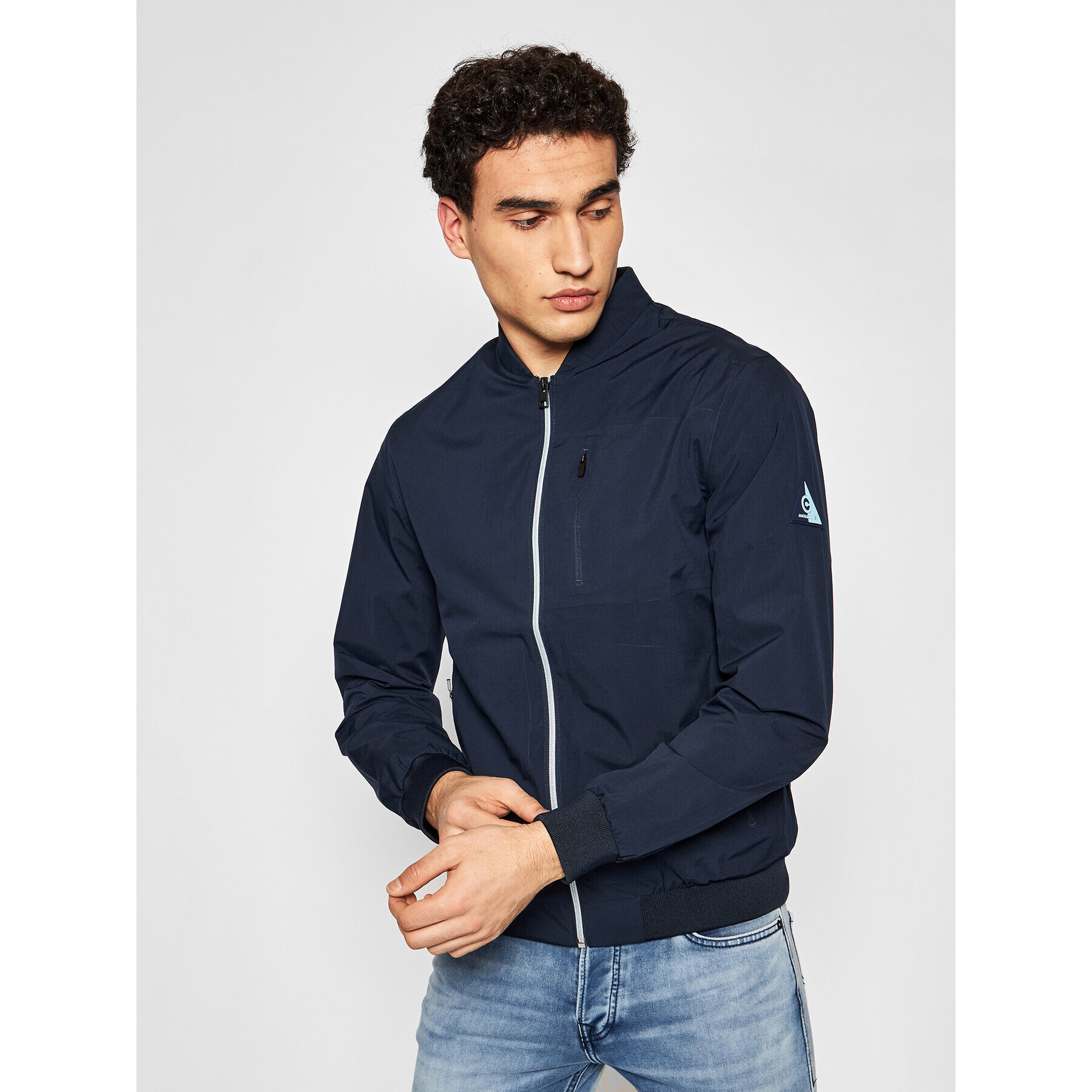 Jack&Jones Яке бомбър Carter 12184714 Тъмносин Regular Fit - Pepit.bg