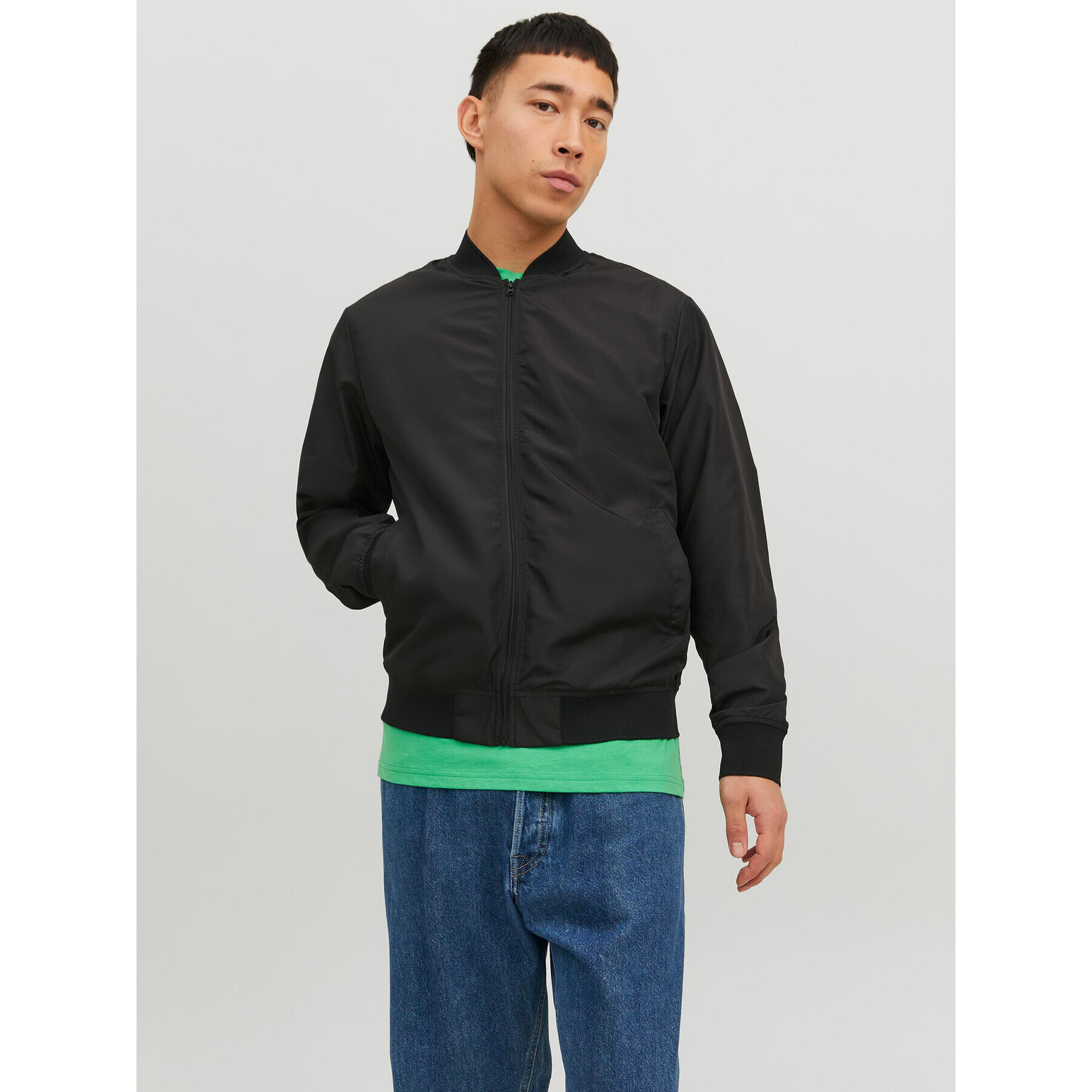 Jack&Jones Яке бомбър Palma 12235603 Черен Regular Fit - Pepit.bg