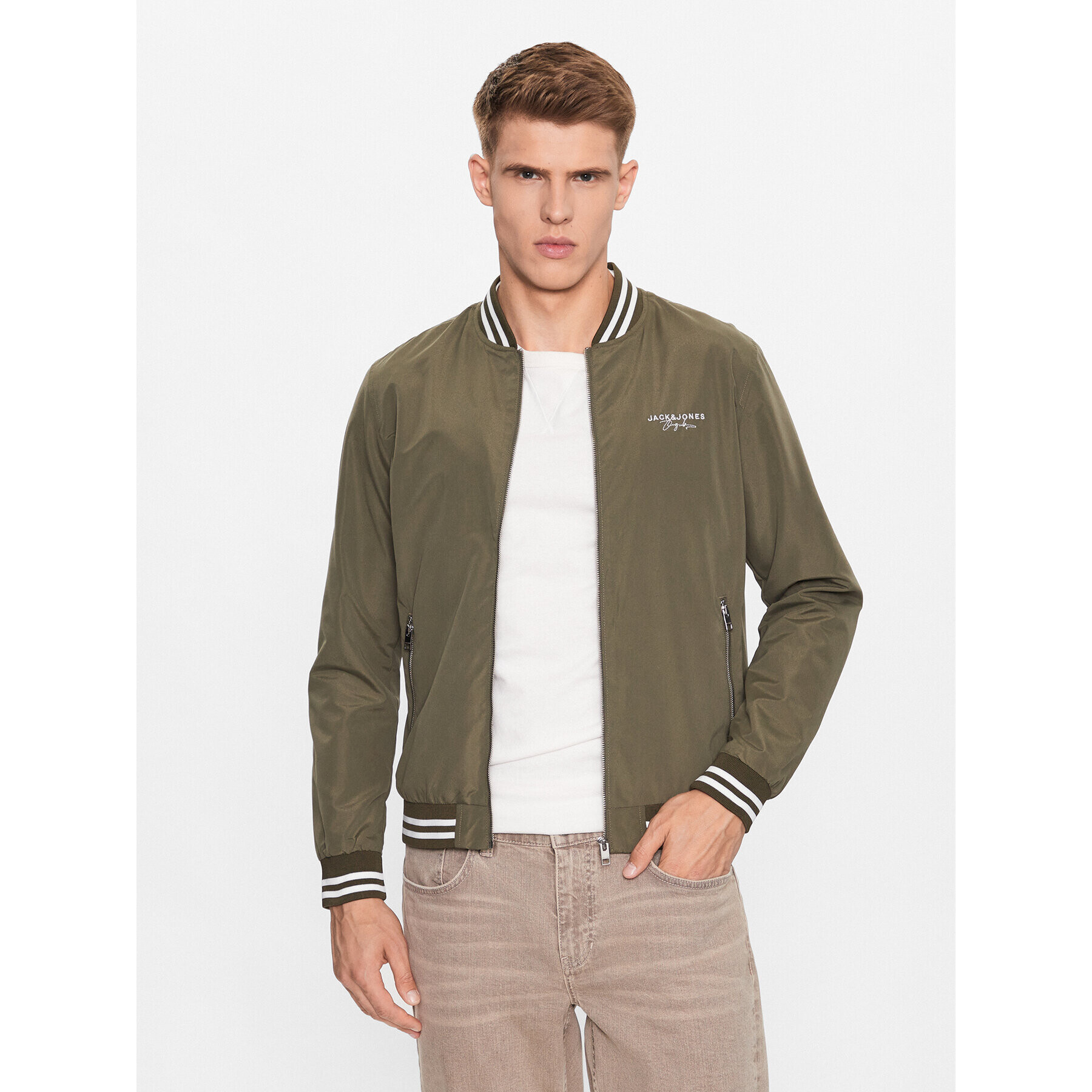 Jack&Jones Яке бомбър Splash 12234723 Зелен Regular Fit - Pepit.bg
