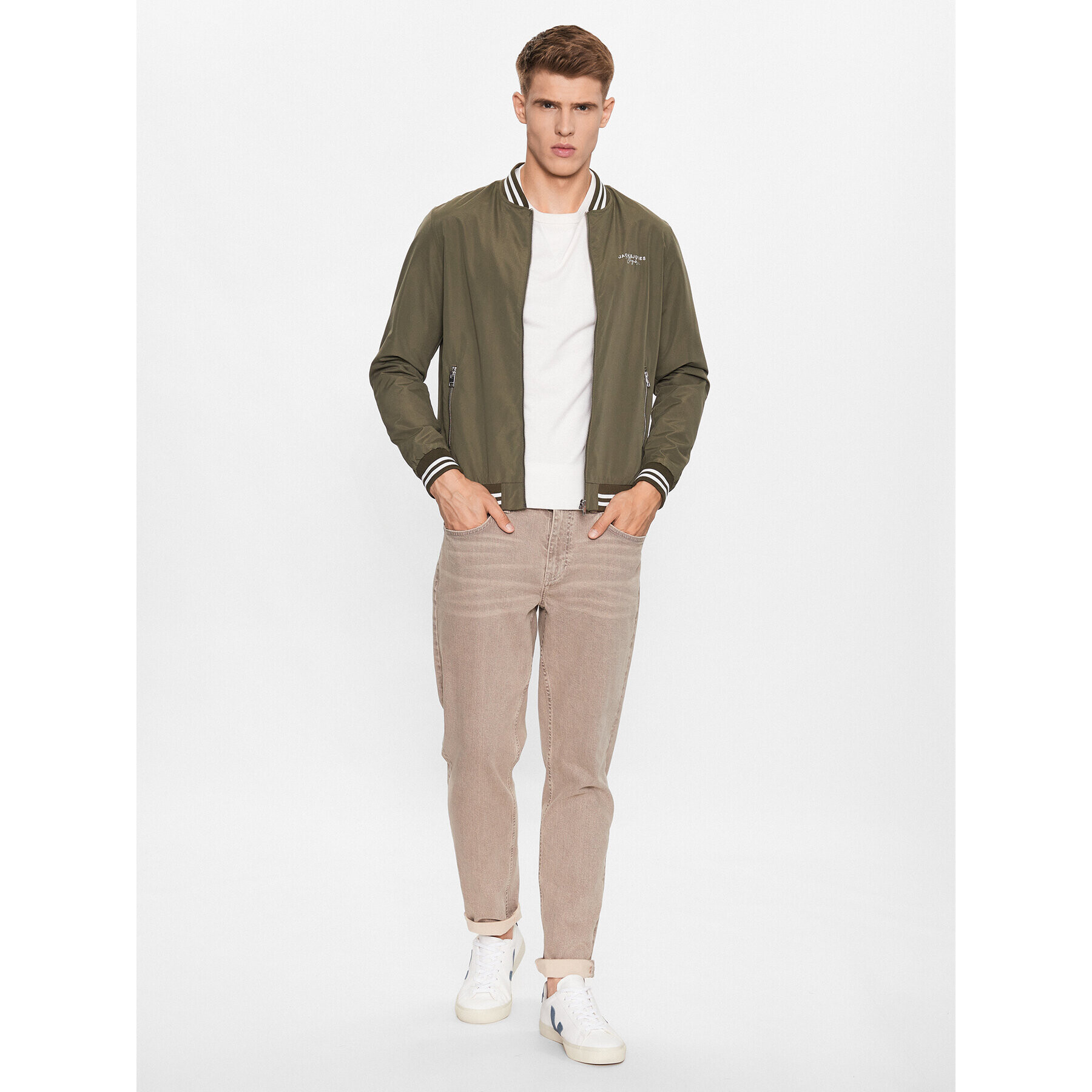 Jack&Jones Яке бомбър Splash 12234723 Зелен Regular Fit - Pepit.bg