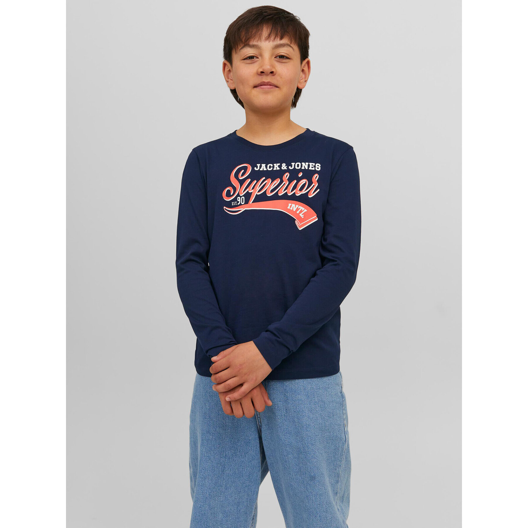 Jack&Jones Junior Блуза 12237371 Тъмносин Regular Fit - Pepit.bg