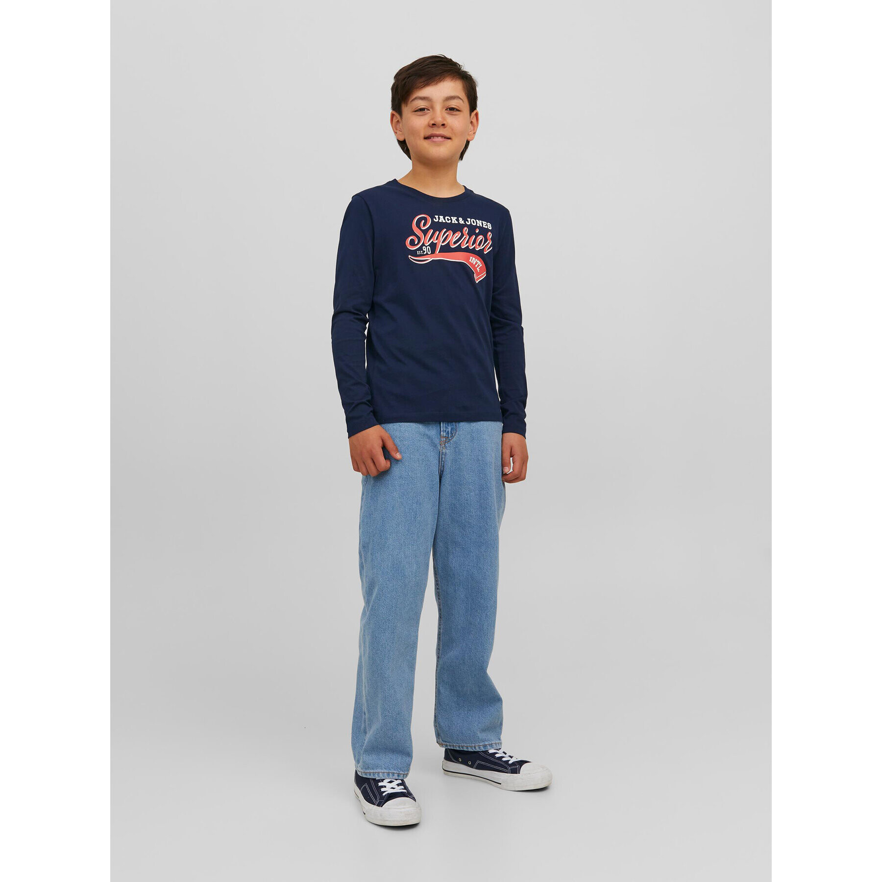 Jack&Jones Junior Блуза 12237371 Тъмносин Regular Fit - Pepit.bg