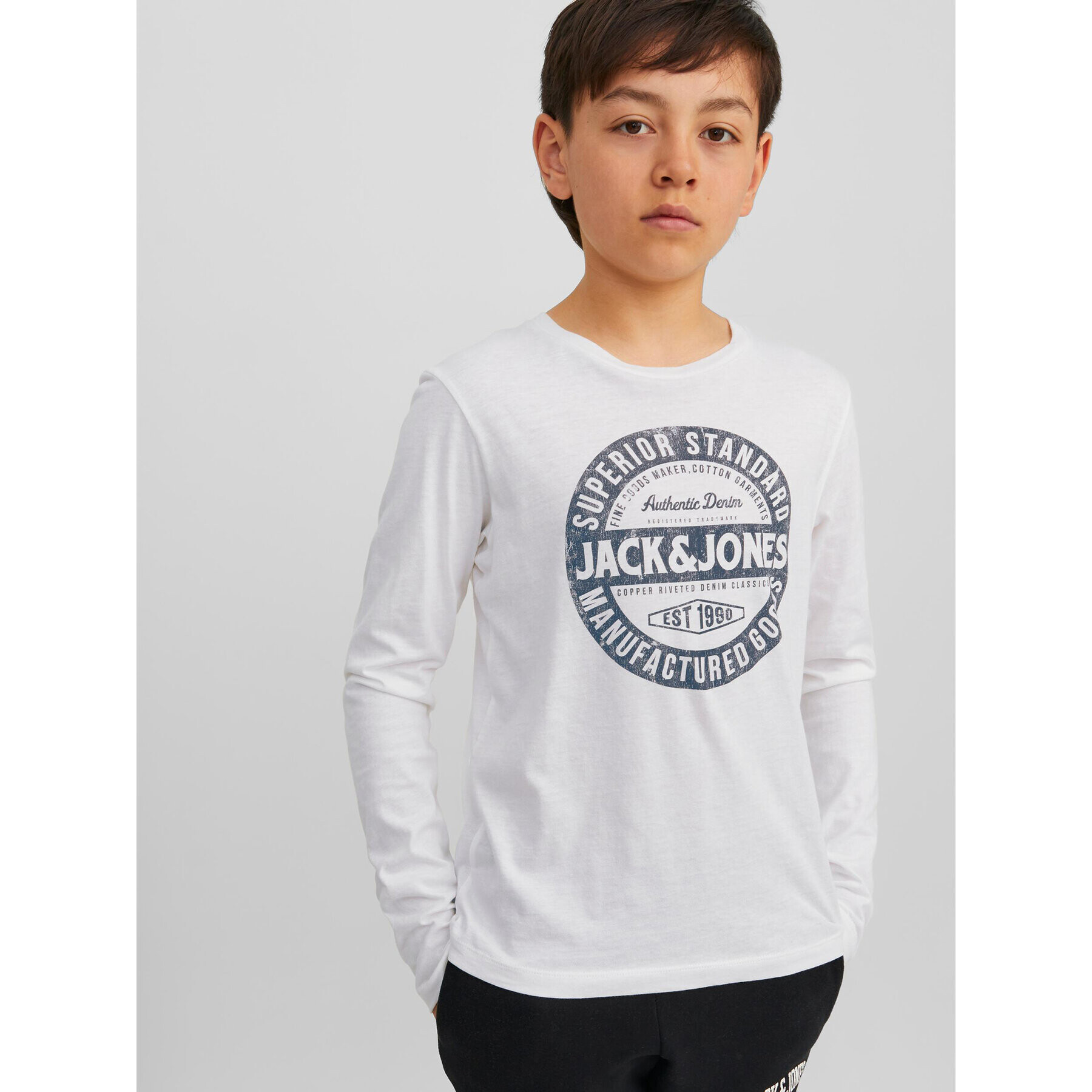 Jack&Jones Junior Блуза 12237416 Бял Regular Fit - Pepit.bg