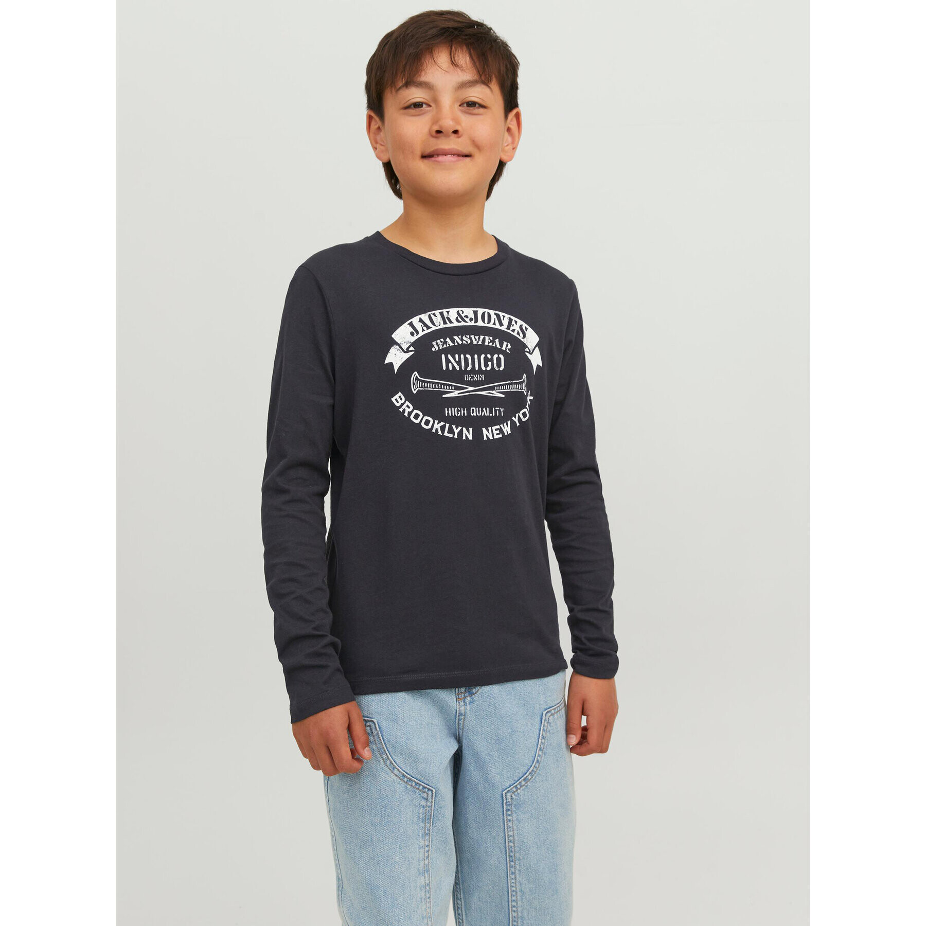 Jack&Jones Junior Блуза 12237416 Черен Regular Fit - Pepit.bg