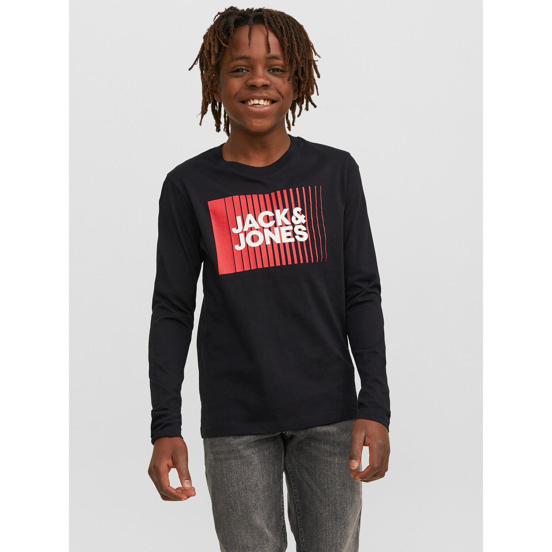 Jack&Jones Junior Блуза 12244209 Черен Regular Fit - Pepit.bg