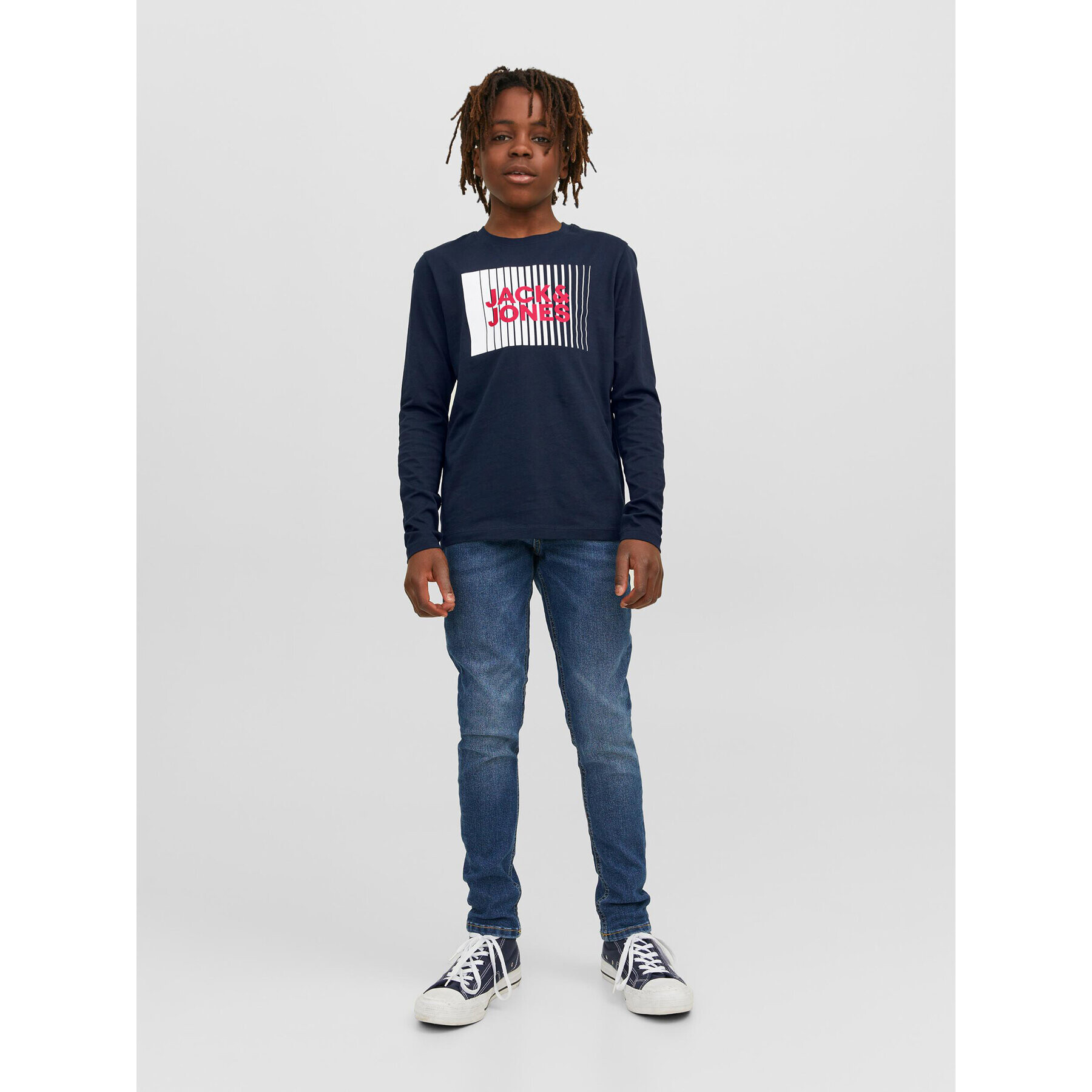 Jack&Jones Junior Блуза 12244209 Тъмносин Regular Fit - Pepit.bg