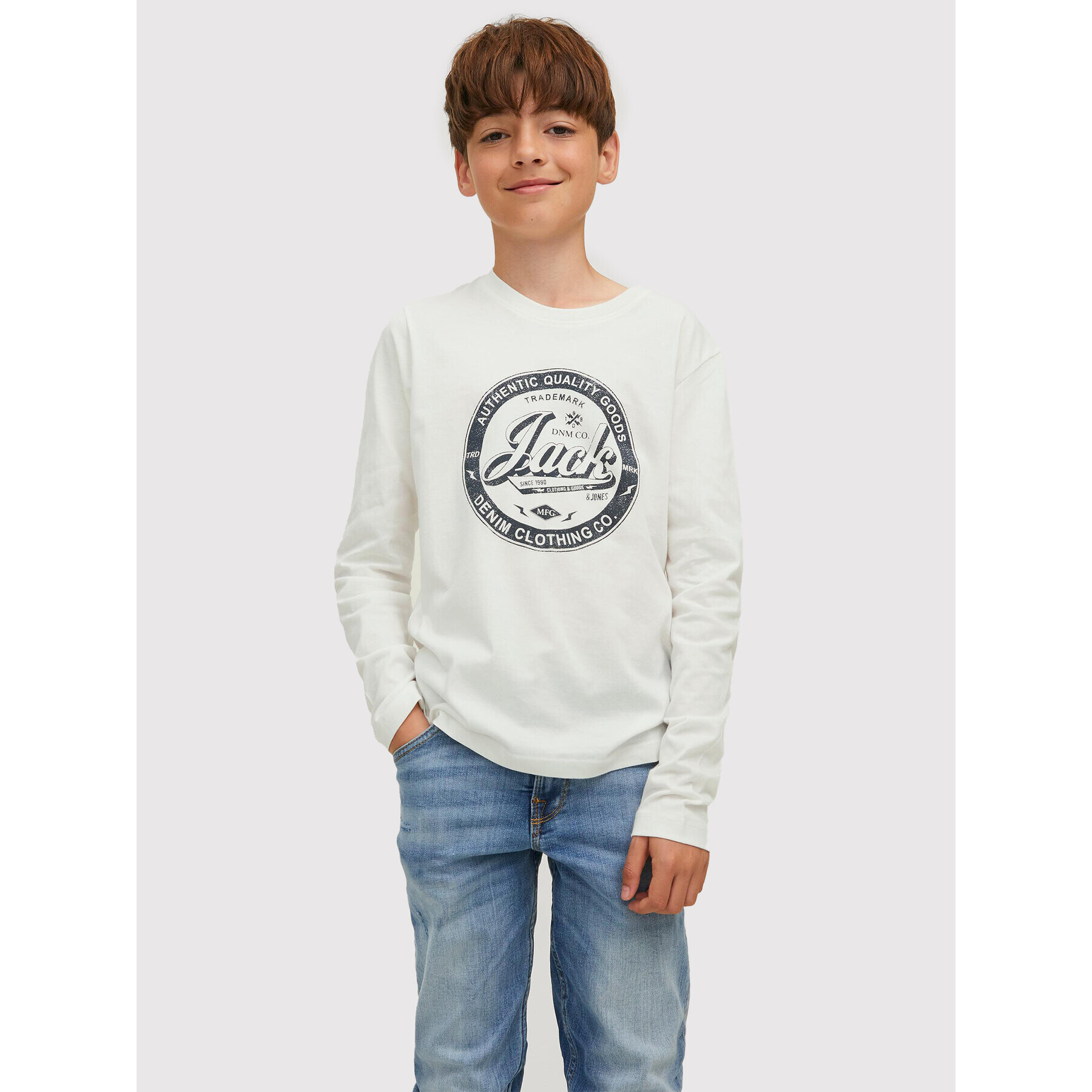 Jack&Jones Junior Блуза Jeans 12212313 Бял Regular Fit - Pepit.bg