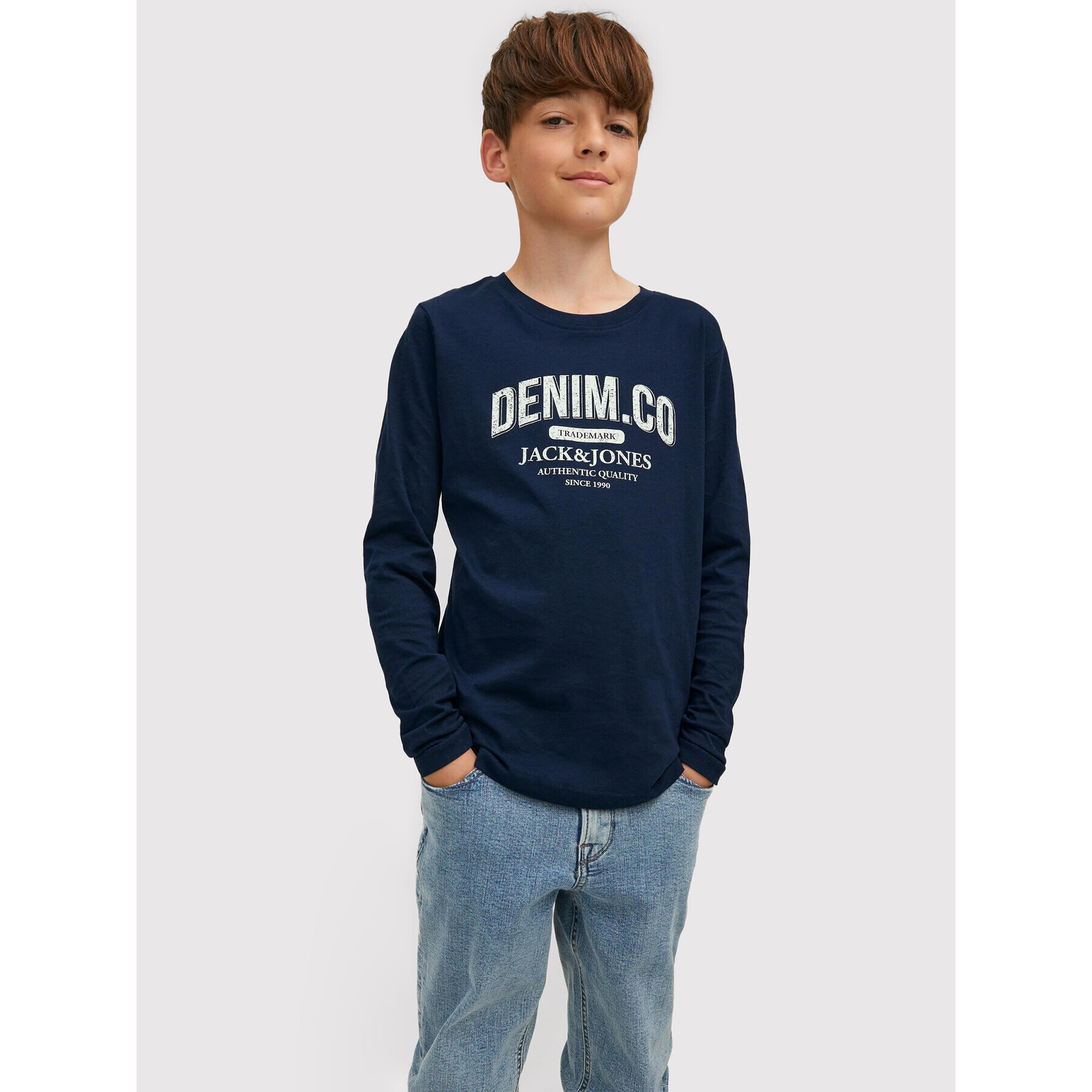 Jack&Jones Junior Блуза Jeans 12212313 Тъмносин Regular Fit - Pepit.bg