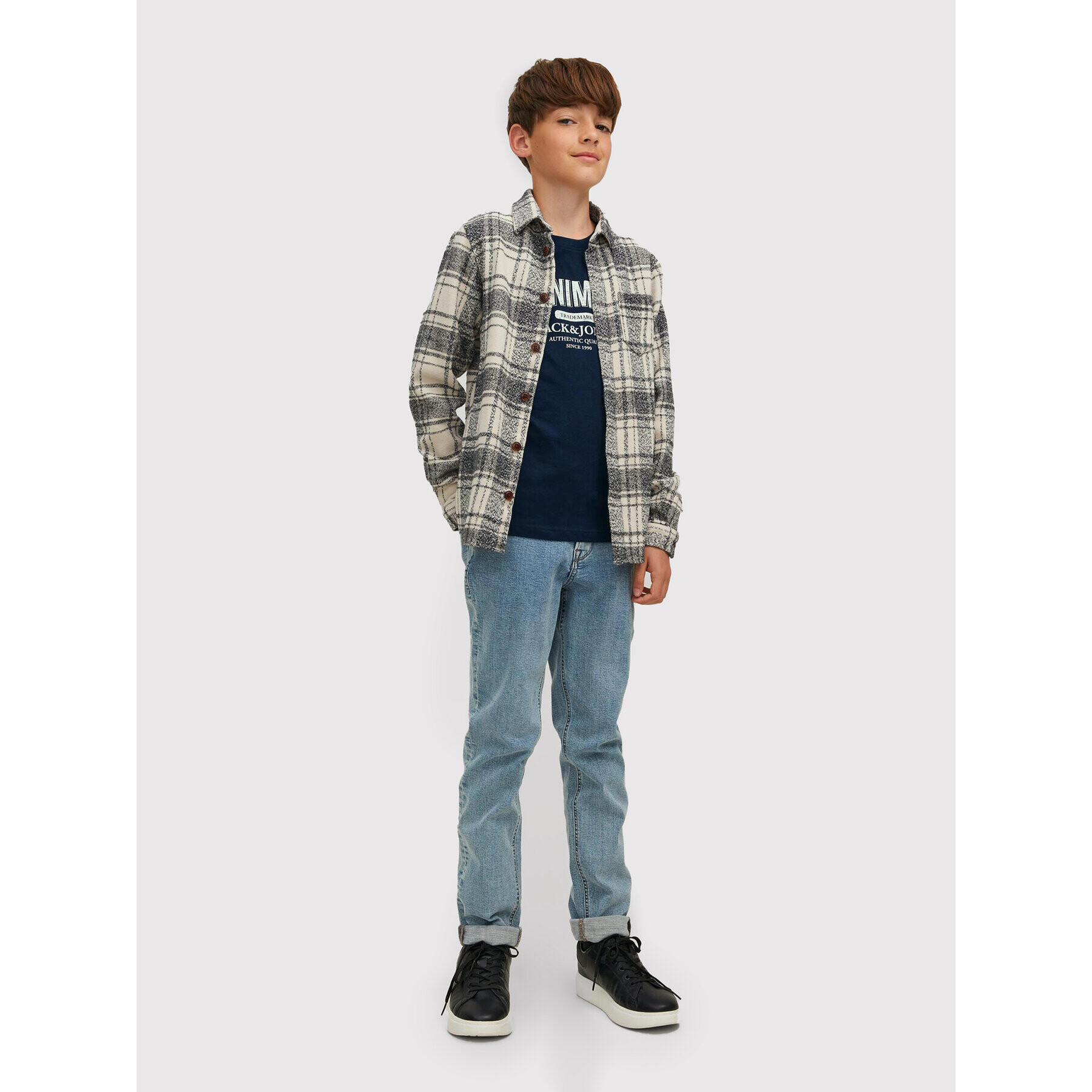 Jack&Jones Junior Блуза Jeans 12212313 Тъмносин Regular Fit - Pepit.bg