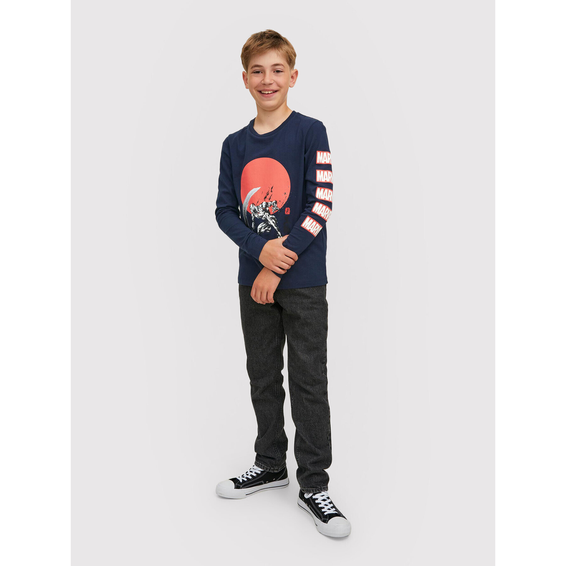 Jack&Jones Junior Блуза MARVEL 12217803 Тъмносин Regular Fit - Pepit.bg