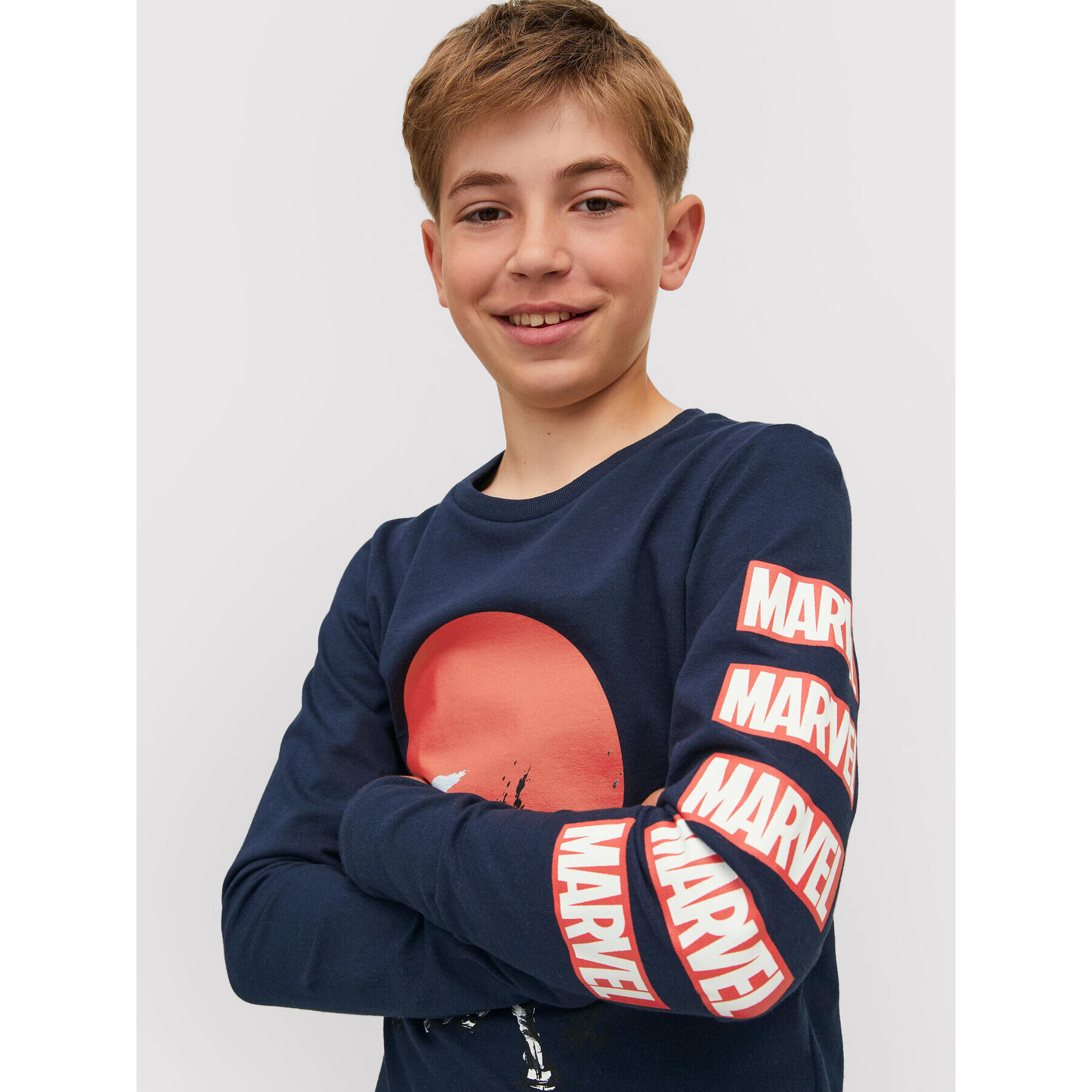 Jack&Jones Junior Блуза MARVEL 12217803 Тъмносин Regular Fit - Pepit.bg