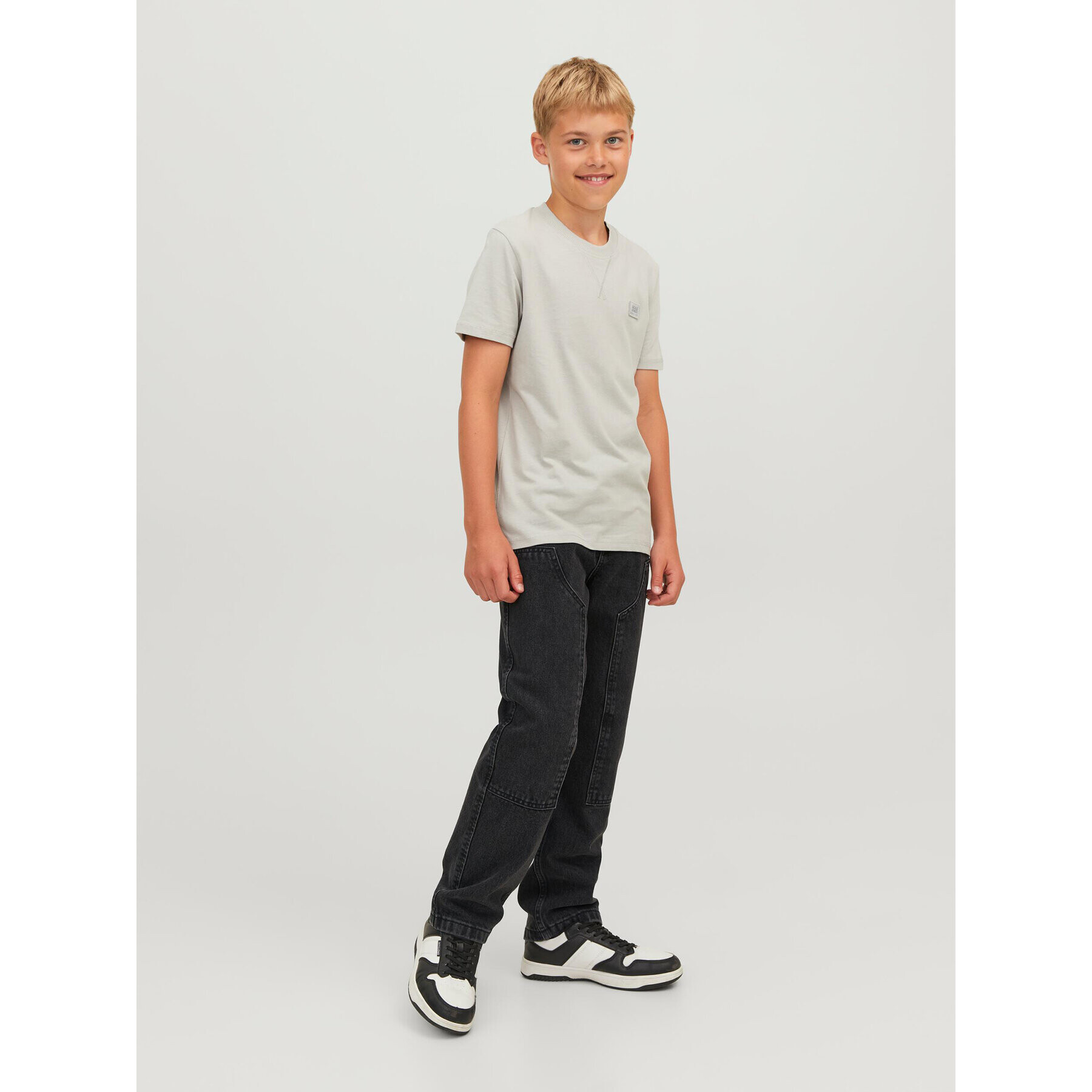 Jack&Jones Junior Дънки 12242847 Черен Relaxed Fit - Pepit.bg