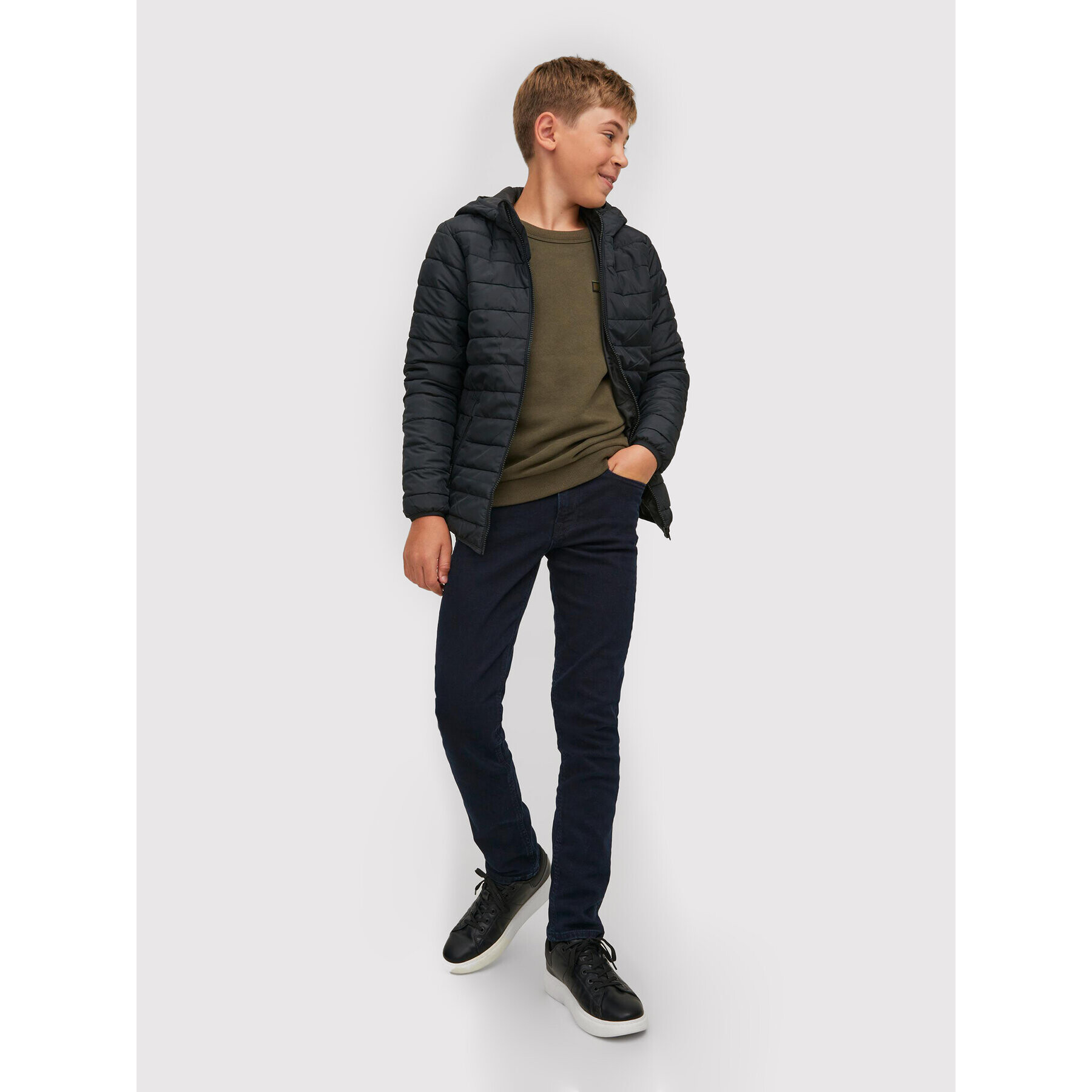 Jack&Jones Junior Дънки Glenn 12212331 Тъмносин Slim Fit - Pepit.bg