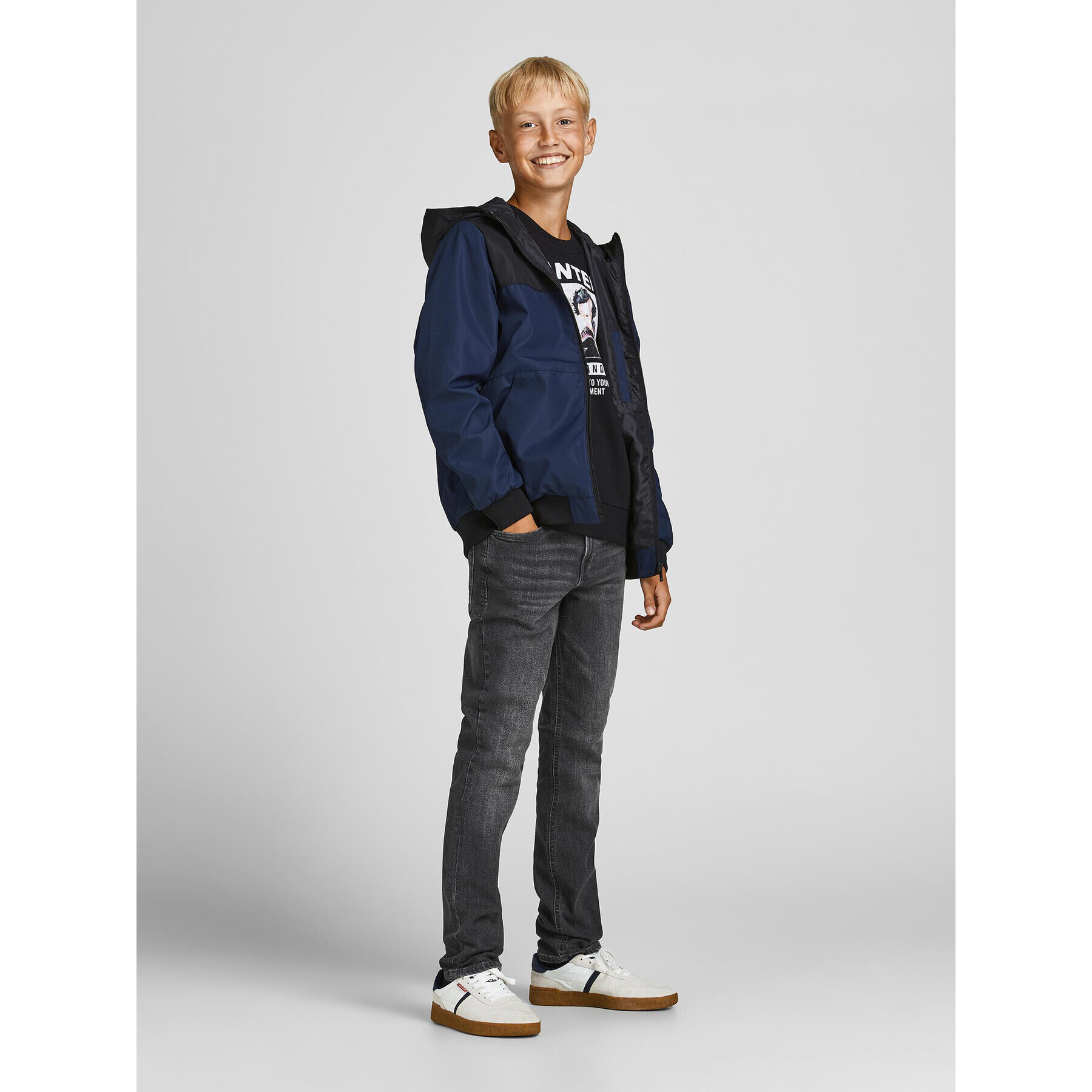 Jack&Jones Junior Дънки Glenn Original 12194966 Сив Slim Fit - Pepit.bg