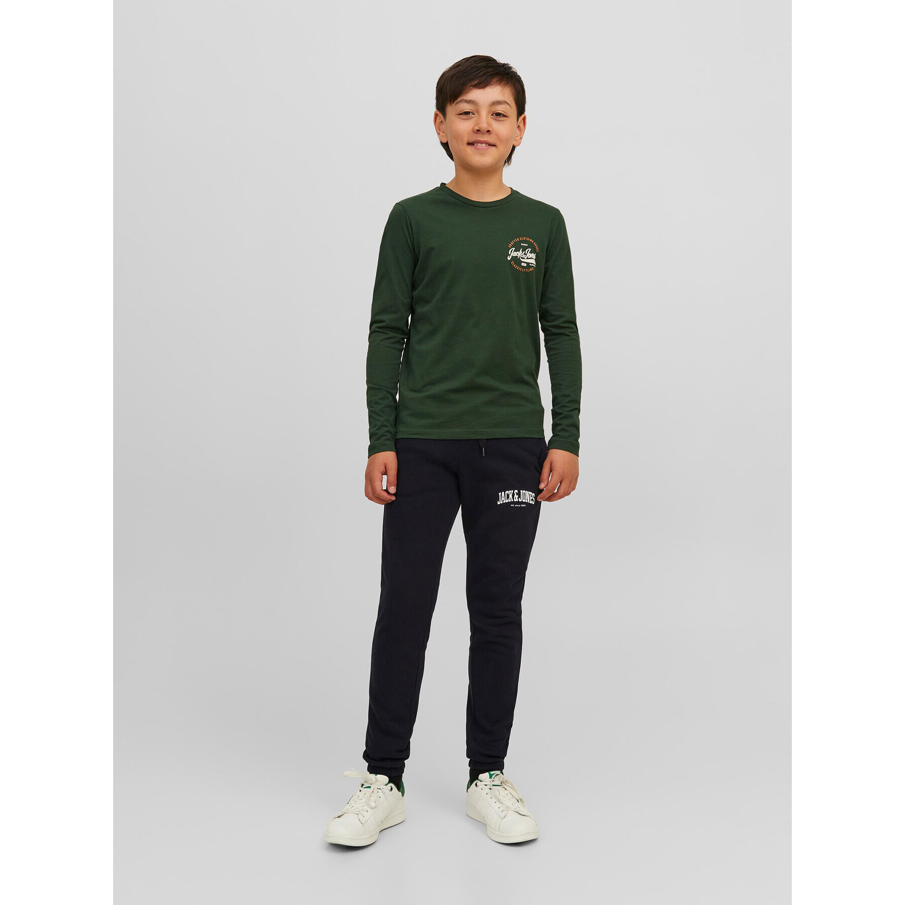 Jack&Jones Junior Долнище анцуг 12237403 Черен Slim Fit - Pepit.bg