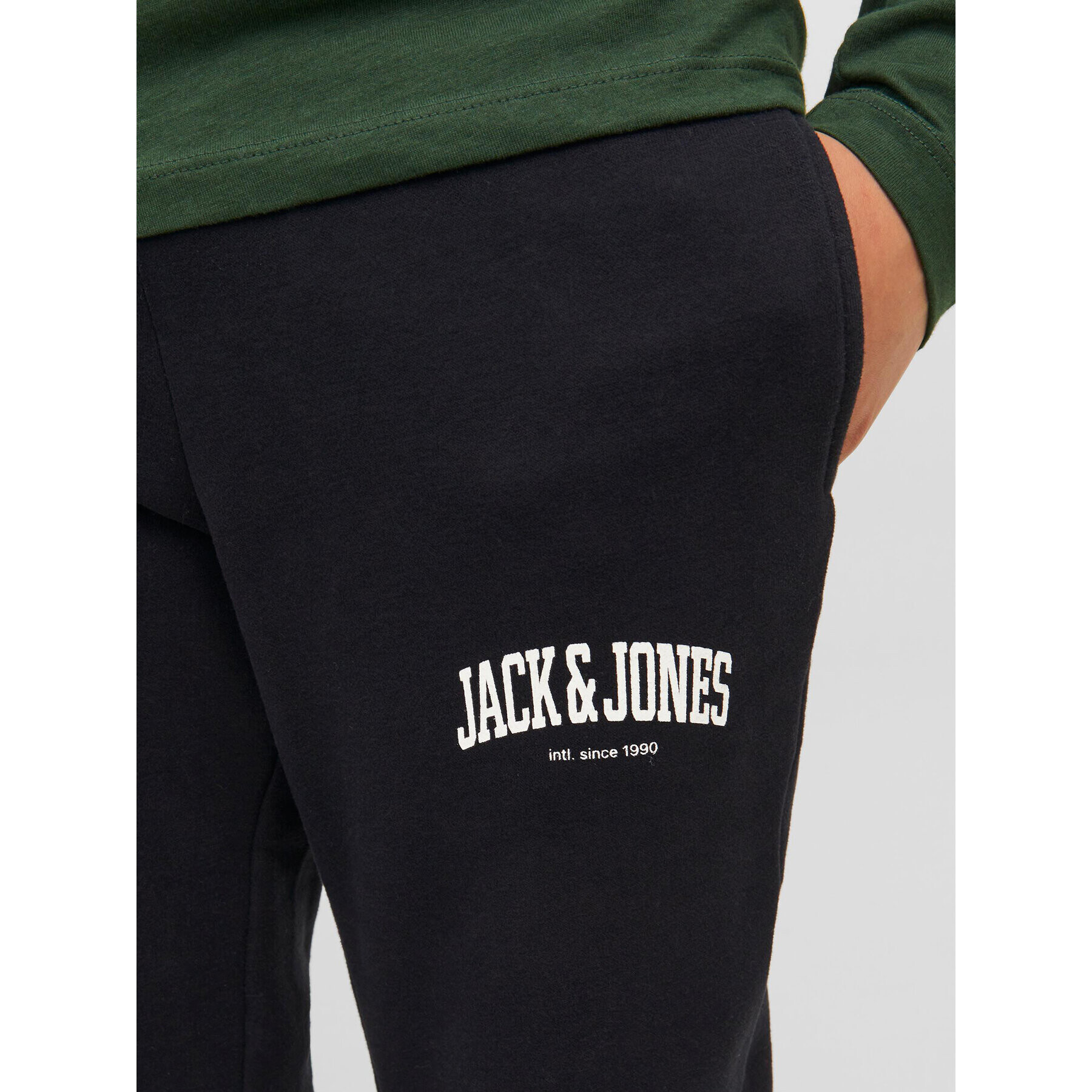 Jack&Jones Junior Долнище анцуг 12237403 Черен Slim Fit - Pepit.bg