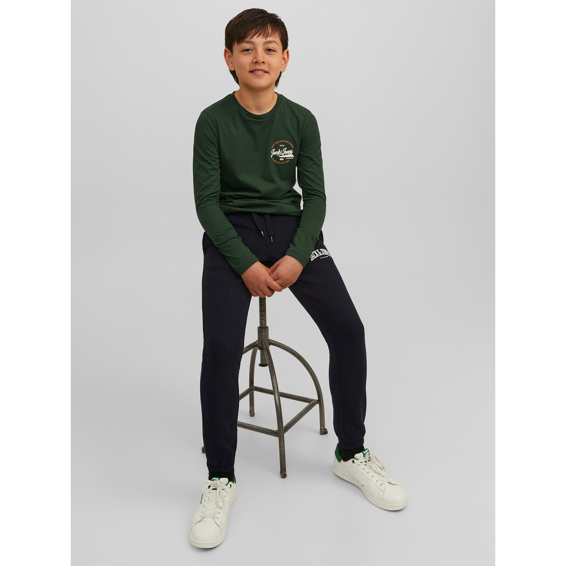Jack&Jones Junior Долнище анцуг 12237403 Черен Slim Fit - Pepit.bg