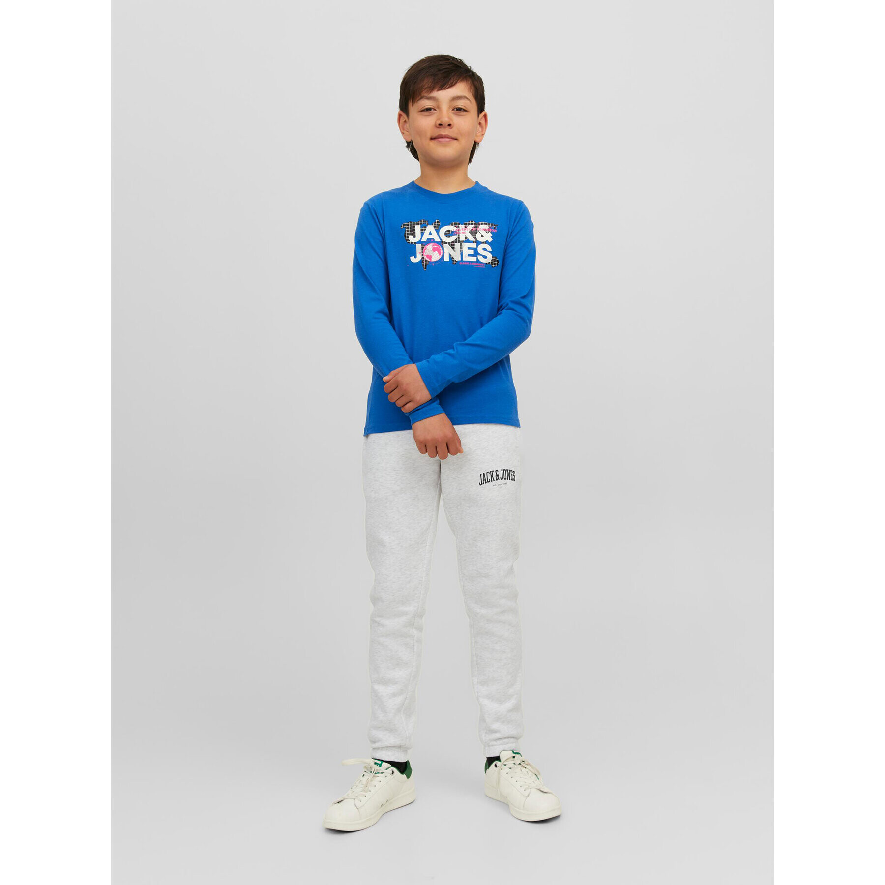 Jack&Jones Junior Долнище анцуг 12237403 Сив Slim Fit - Pepit.bg