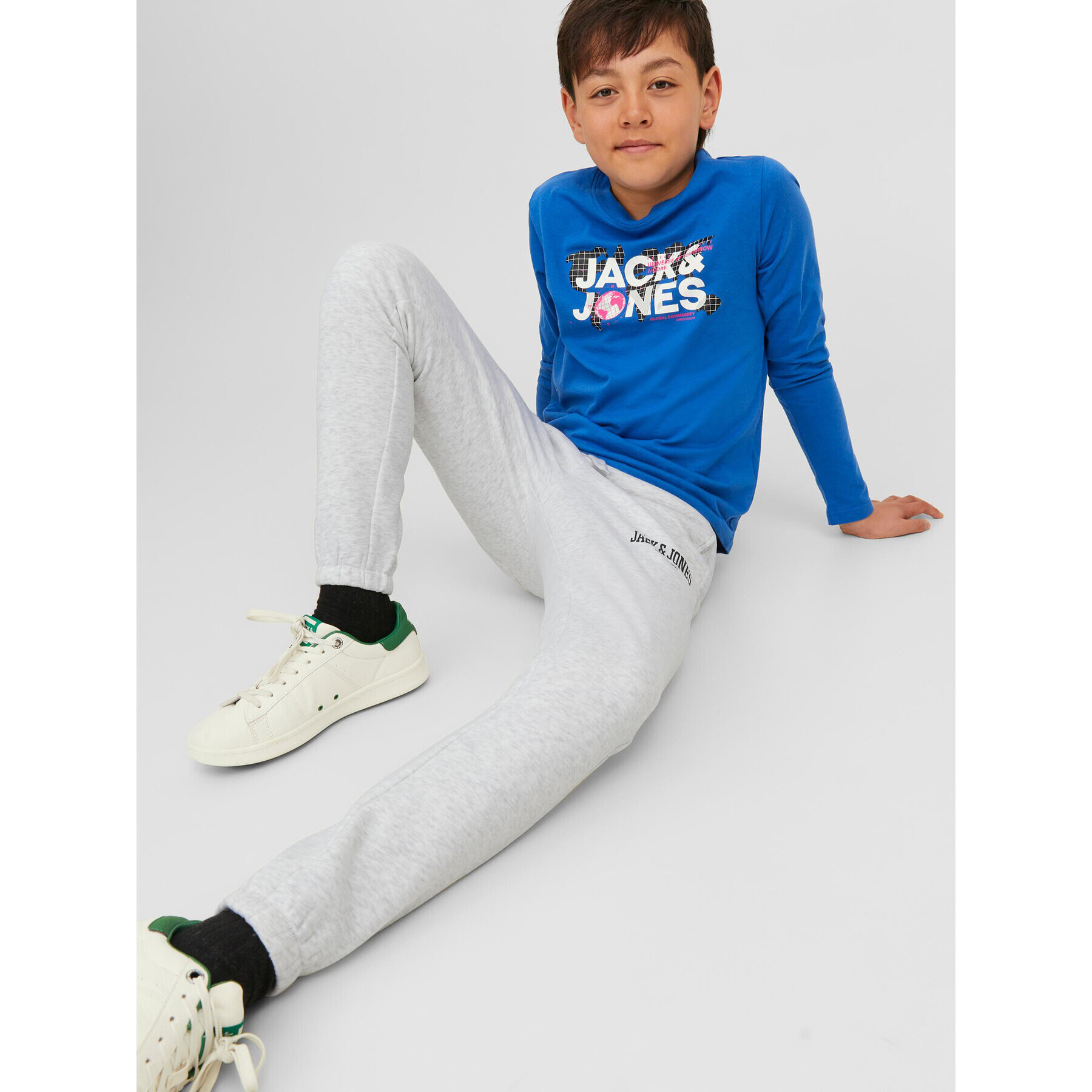 Jack&Jones Junior Долнище анцуг 12237403 Сив Slim Fit - Pepit.bg