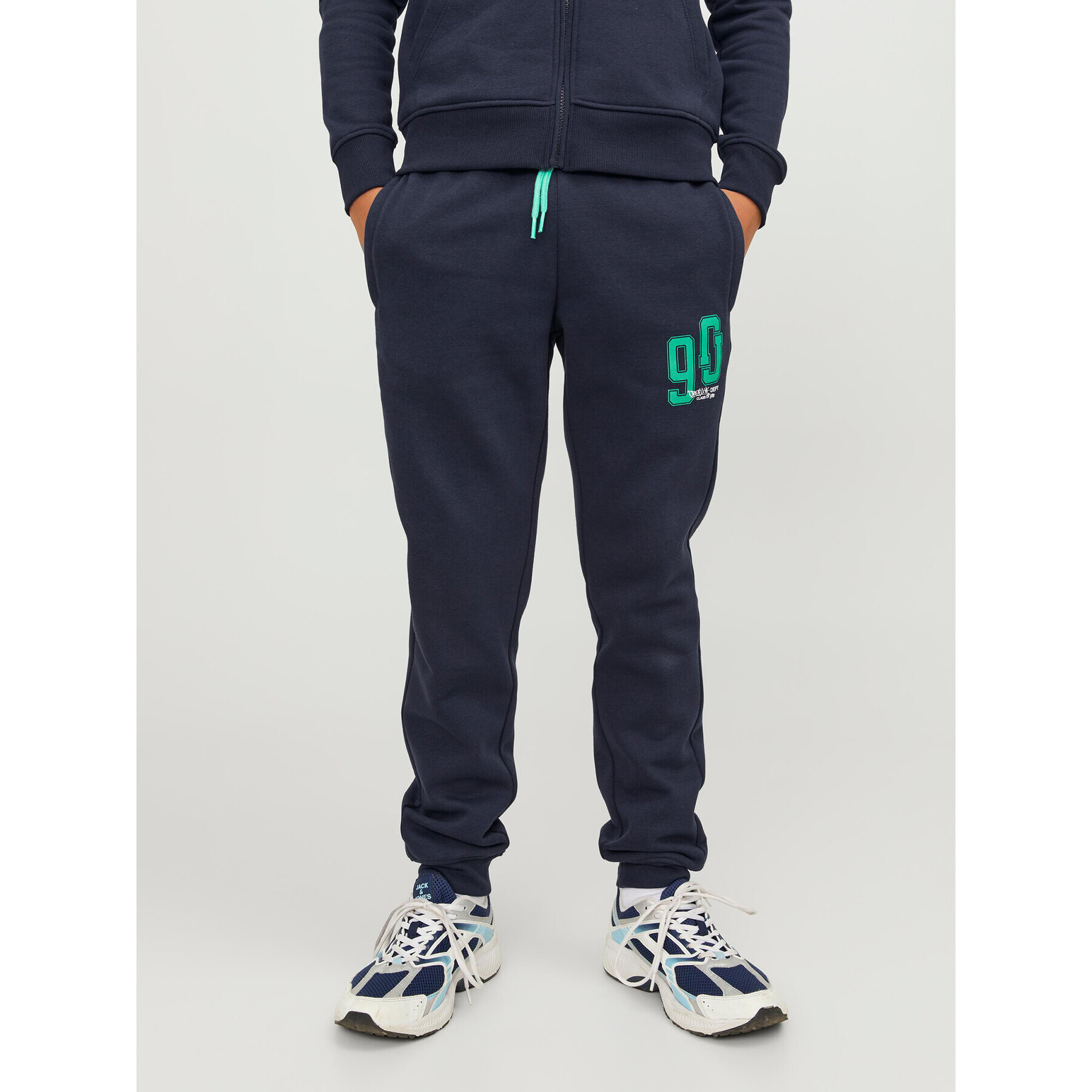 Jack&Jones Junior Долнище анцуг 12243083 Тъмносин Relaxed Fit - Pepit.bg