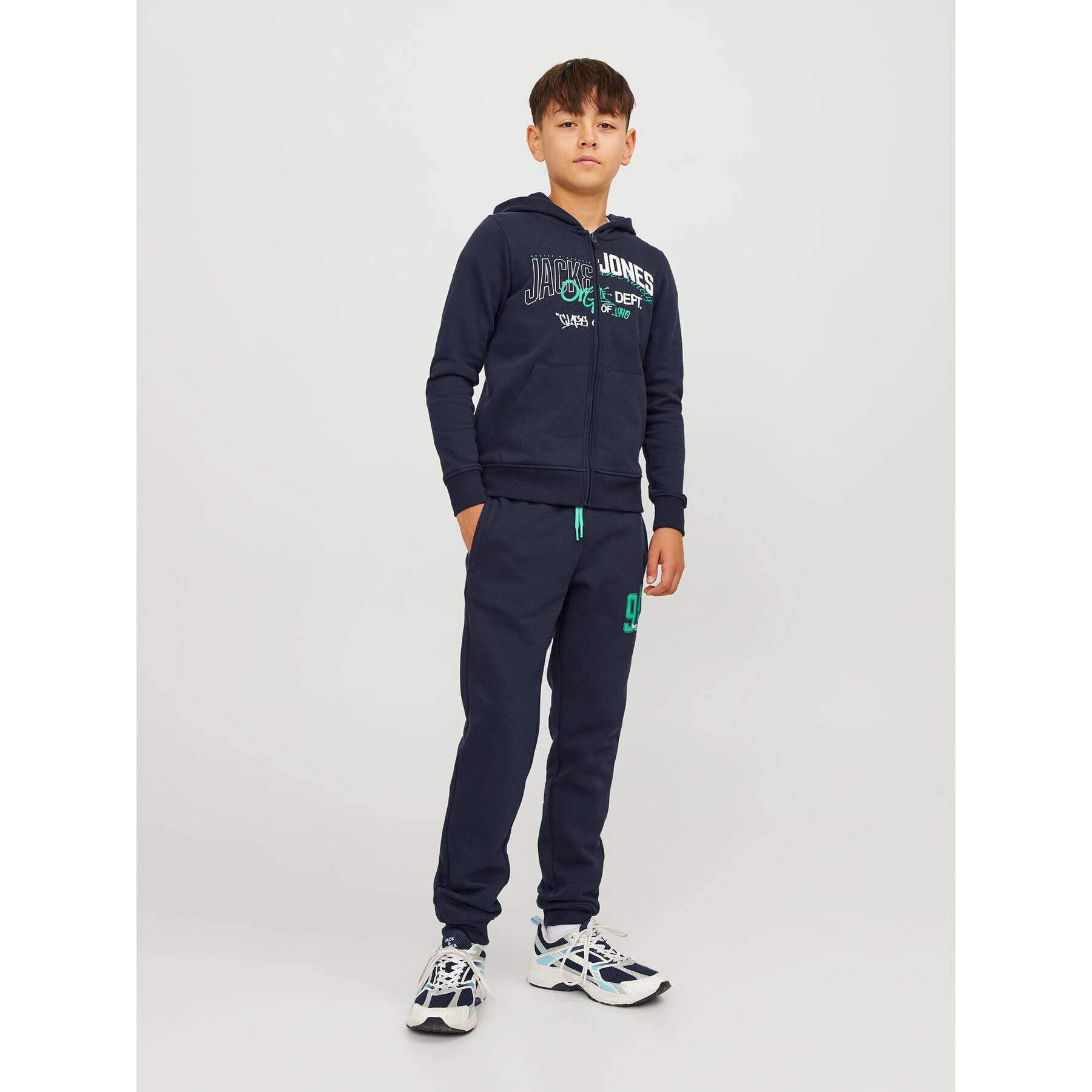 Jack&Jones Junior Долнище анцуг 12243083 Тъмносин Relaxed Fit - Pepit.bg