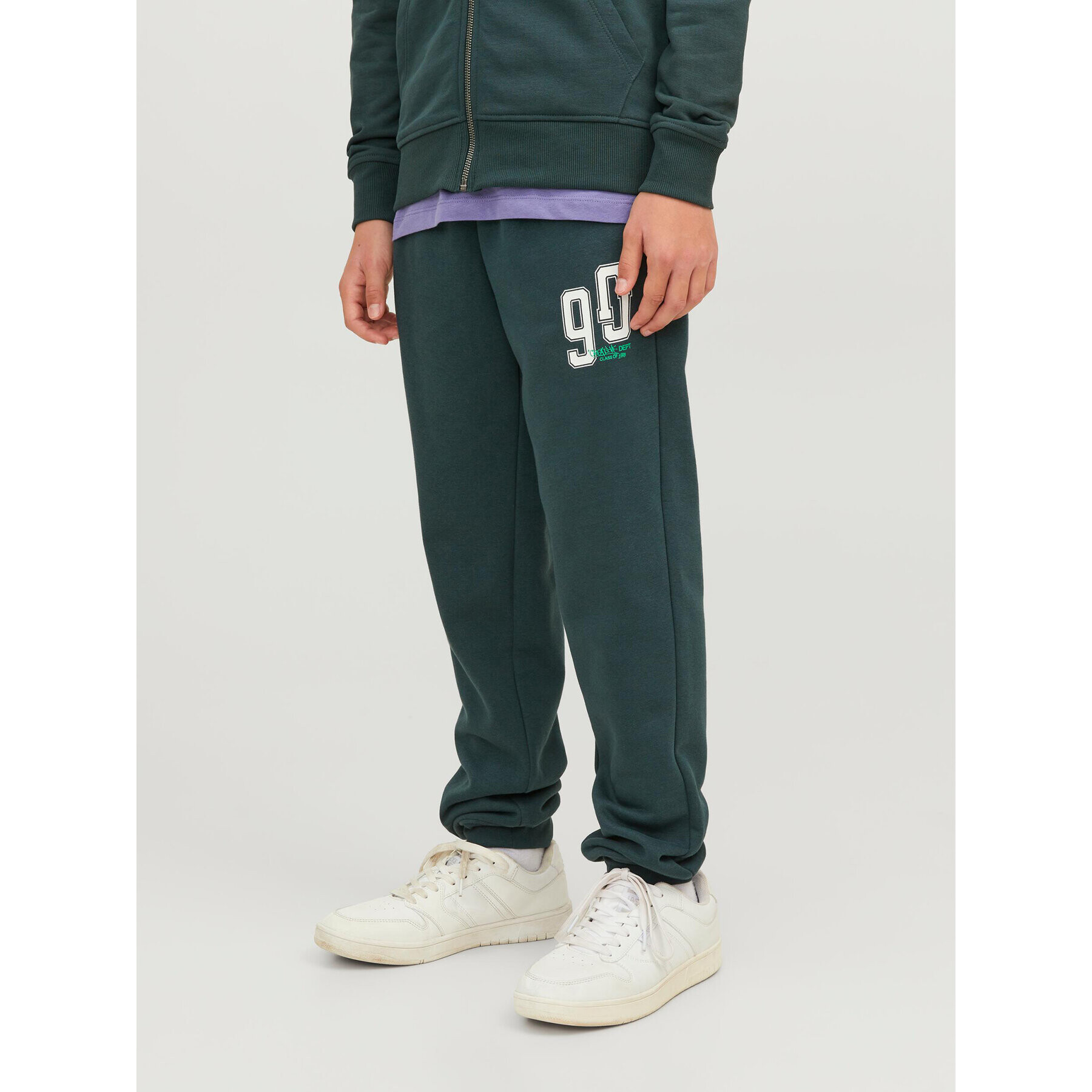 Jack&Jones Junior Долнище анцуг 12243083 Зелен Relaxed Fit - Pepit.bg