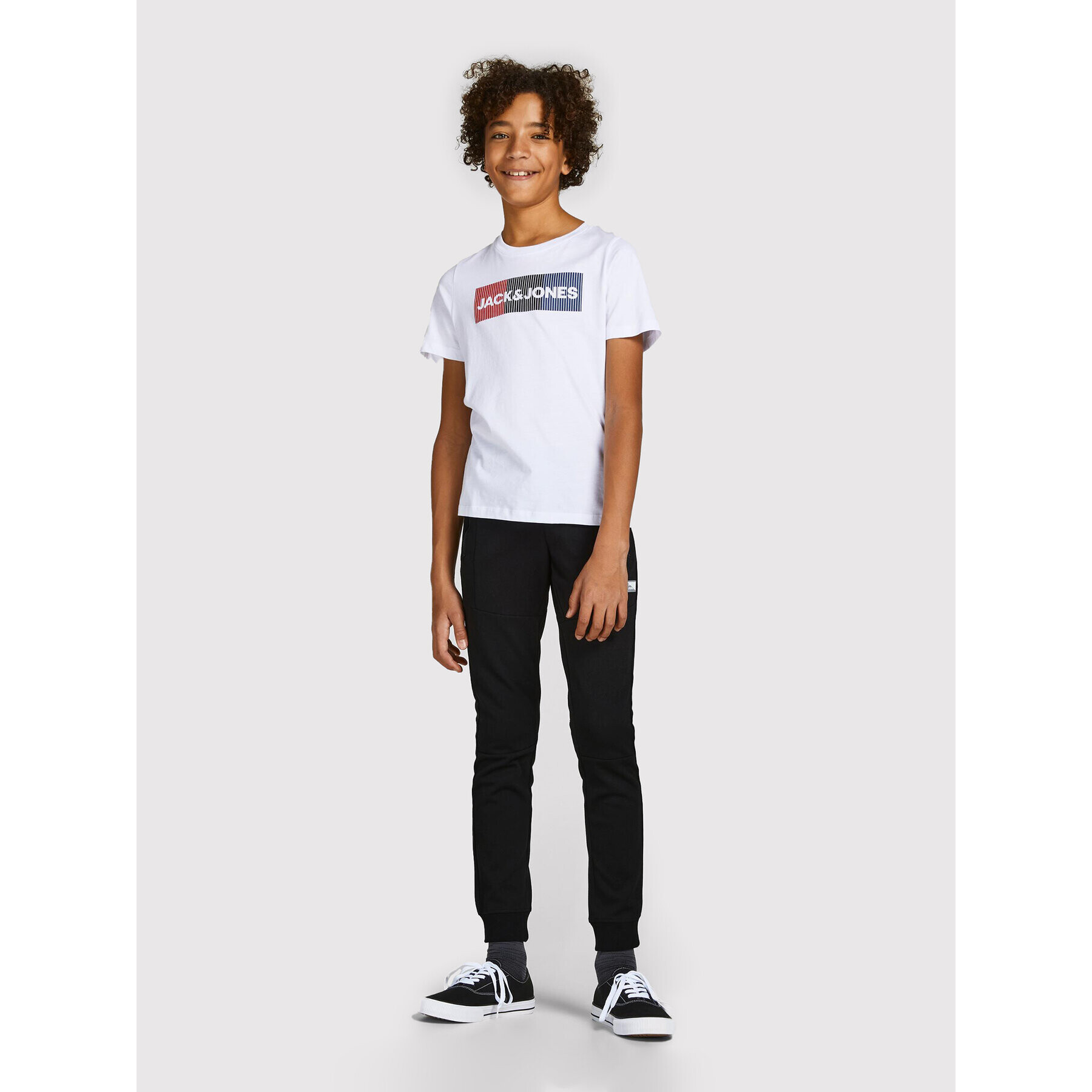 Jack&Jones Junior Долнище анцуг Will 12189809 Черен Regular Fit - Pepit.bg