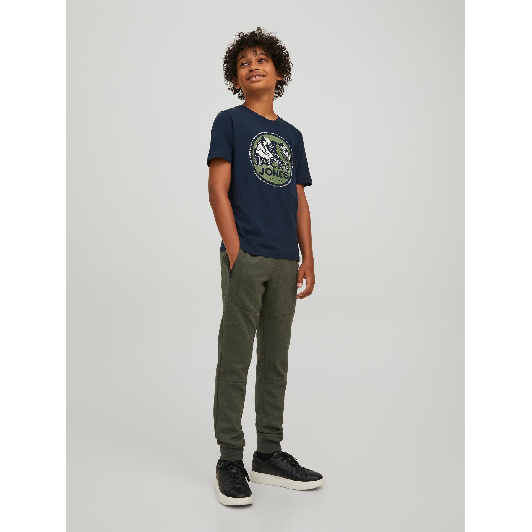Jack&Jones Junior Долнище анцуг Will 12189809 Зелен Regular Fit - Pepit.bg