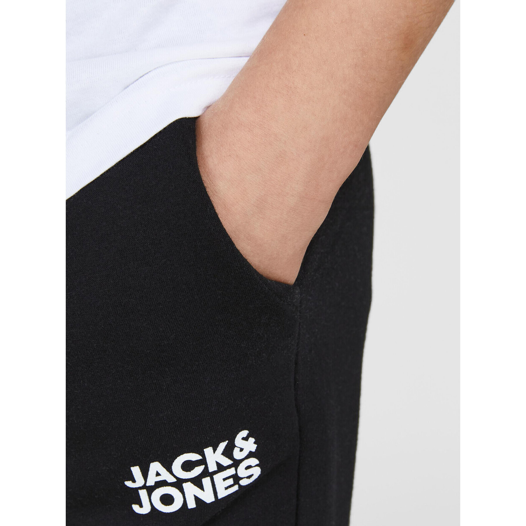 Jack&Jones Junior Долнище анцуг Gordon 12179798 Черен Regular Fit - Pepit.bg