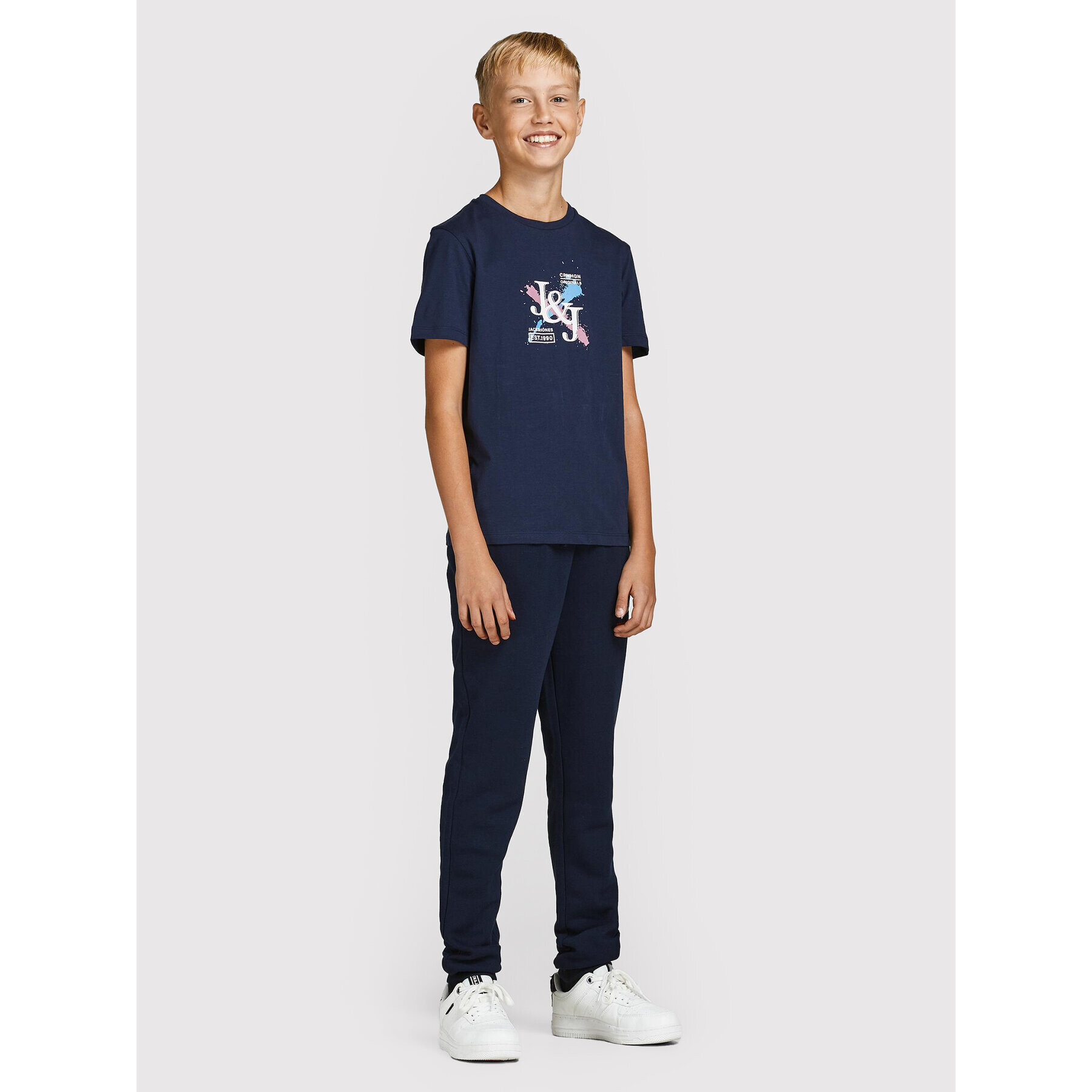 Jack&Jones Junior Долнище анцуг Logo 12213086 Тъмносин Regular Fit - Pepit.bg