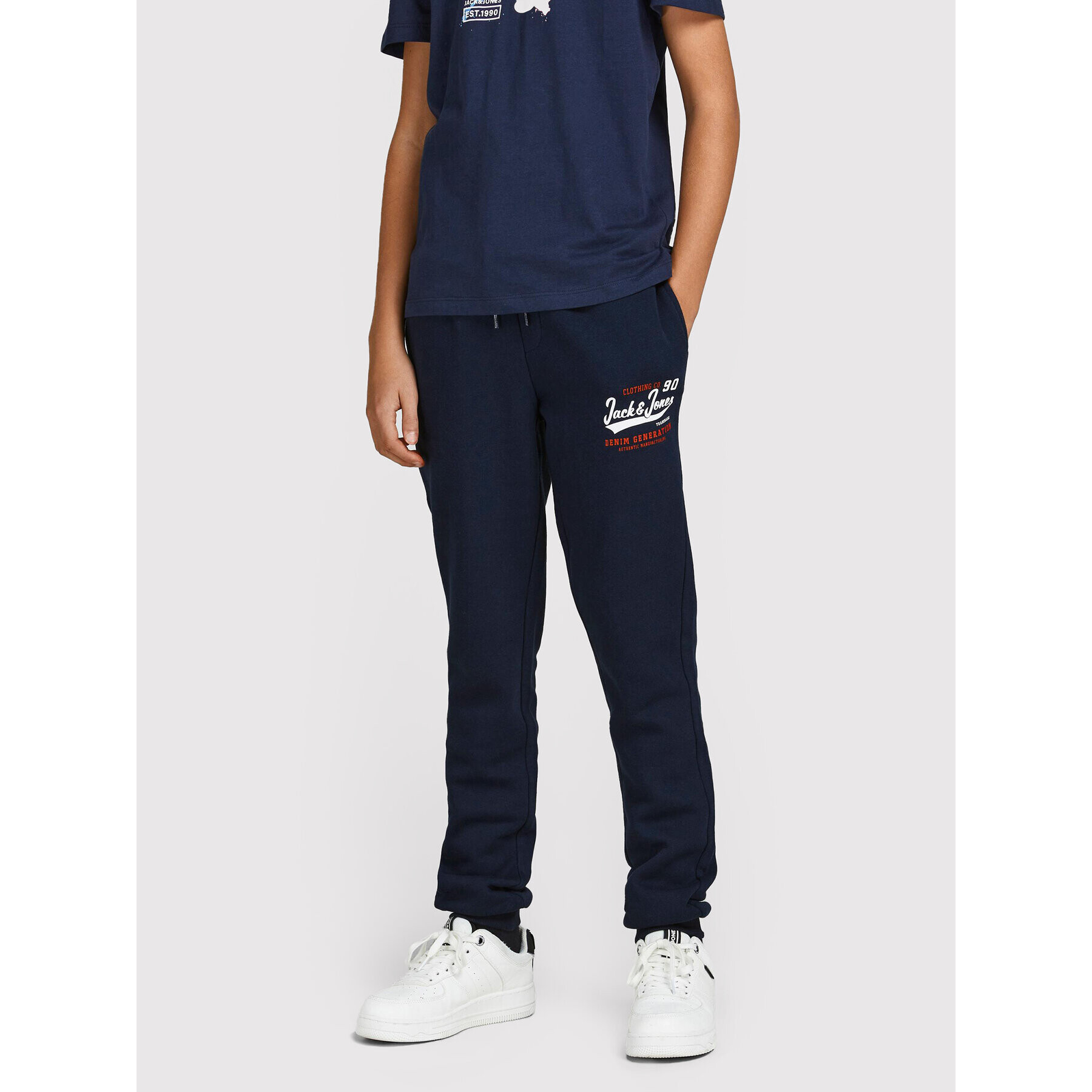 Jack&Jones Junior Долнище анцуг Logo 12213086 Тъмносин Regular Fit - Pepit.bg