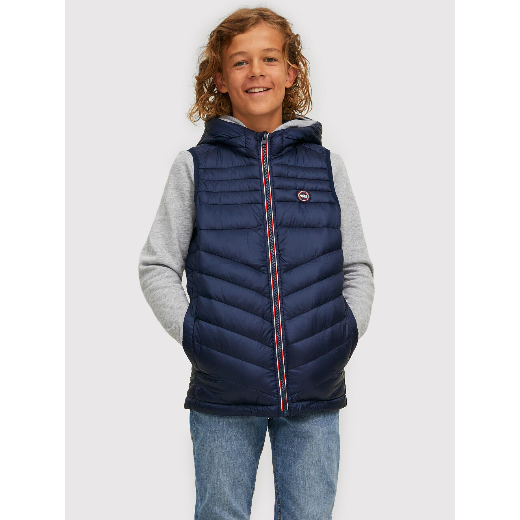 Jack&Jones Junior Елек Hero 12212854 Тъмносин Regular Fit - Pepit.bg