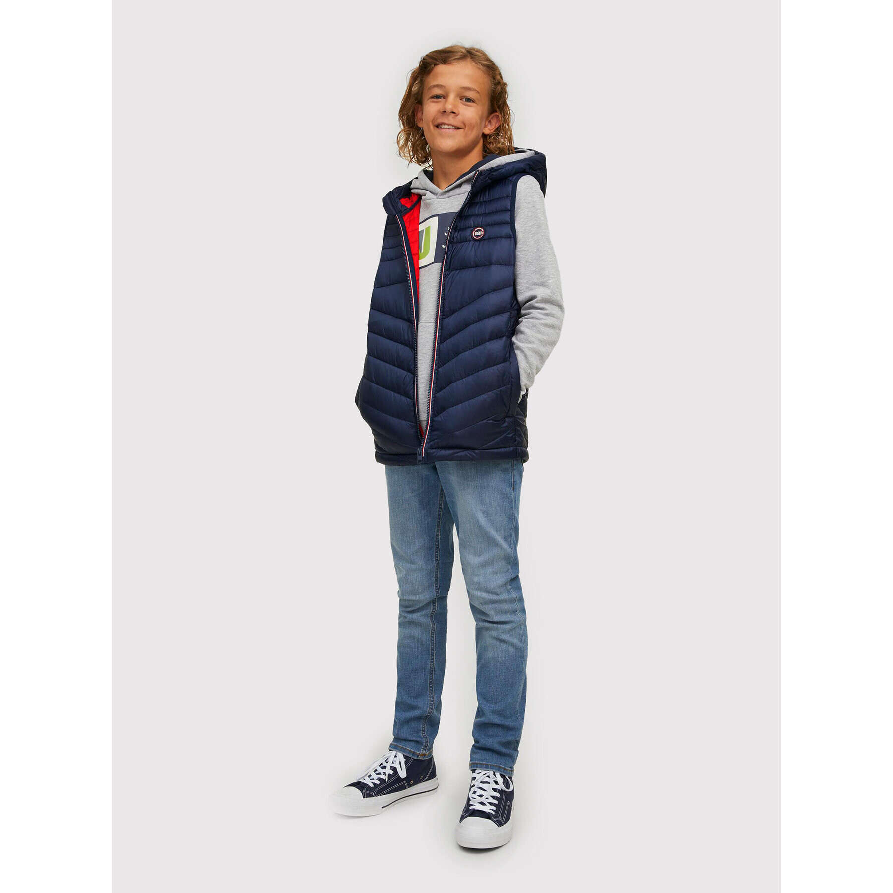 Jack&Jones Junior Елек Hero 12212854 Тъмносин Regular Fit - Pepit.bg