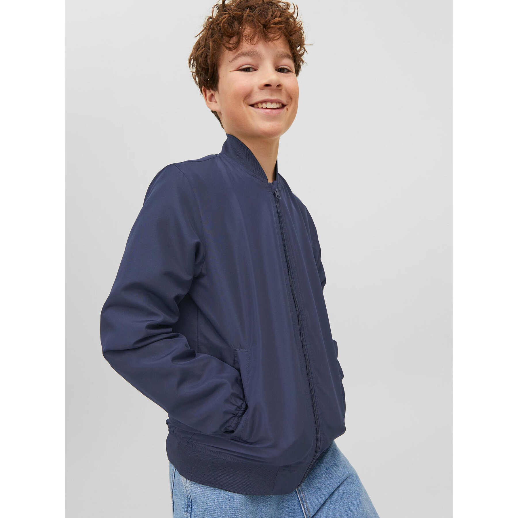 Jack&Jones Junior Яке бомбър 12235758 Тъмносин - Pepit.bg